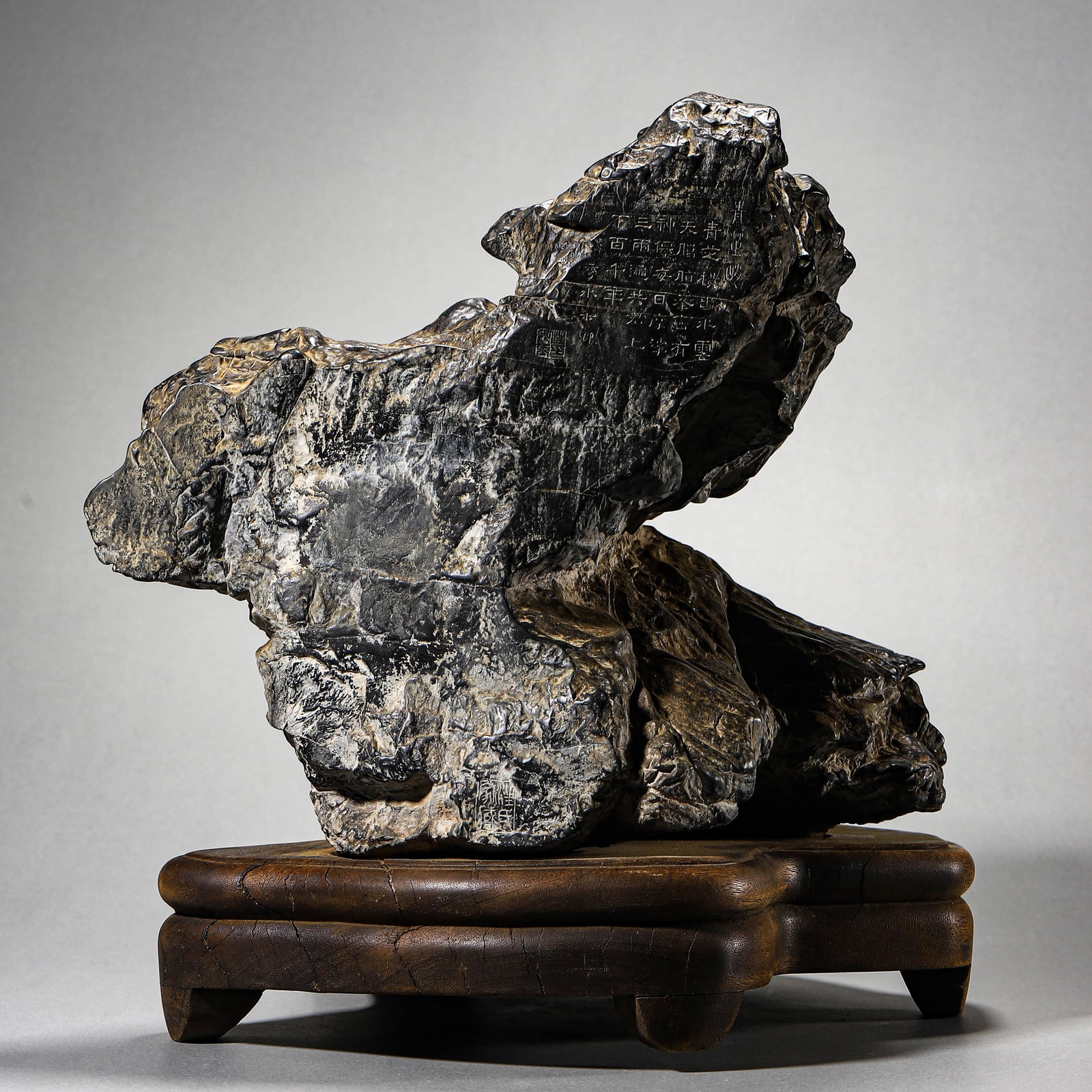 A CHINESE LINGBI SCHOLAR'S ROCK. (1 of 3)