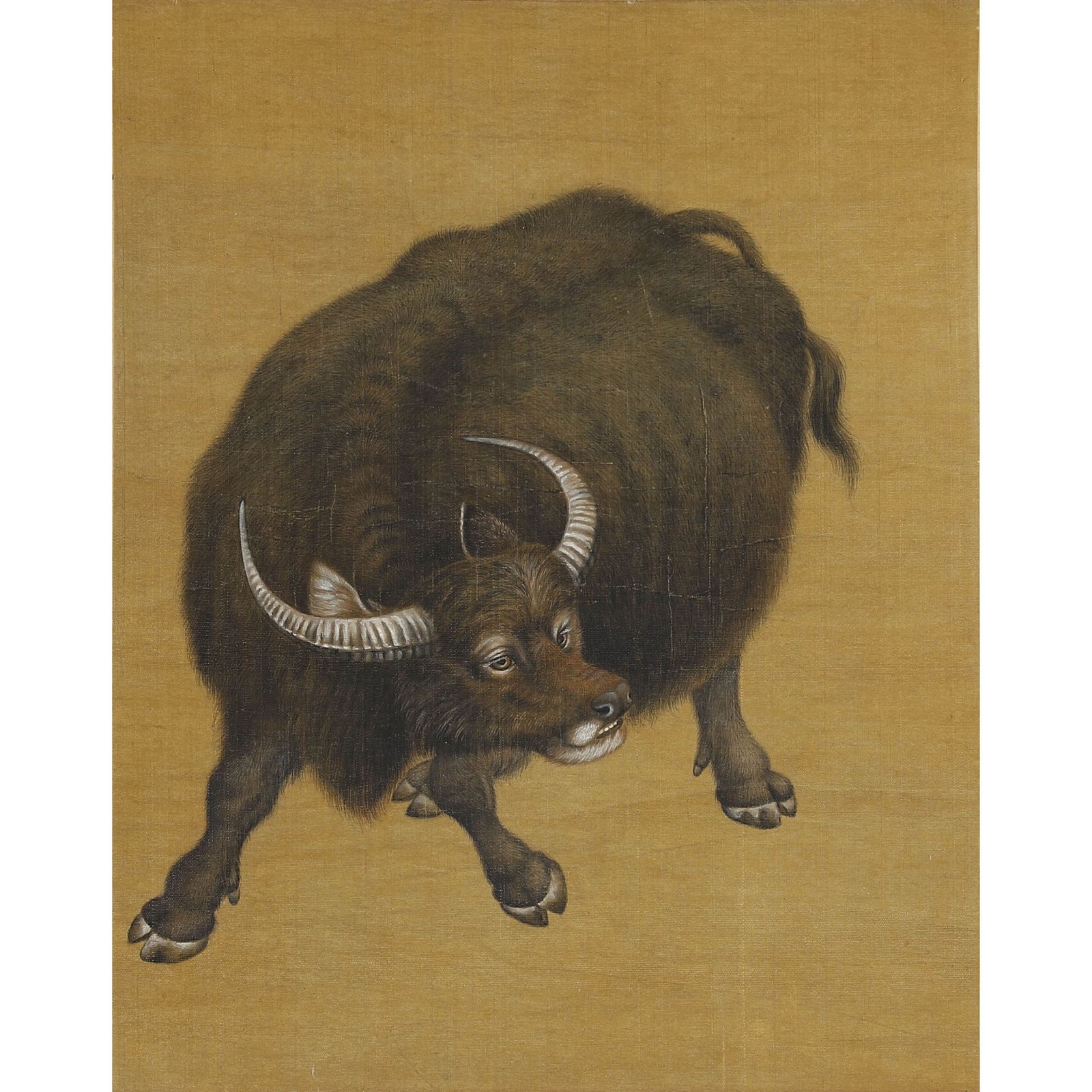 A CHINESE "OX" PAINTING, SILK MOUNTED SCROLL (1 of 3)