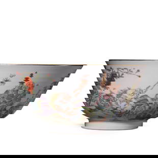 A CHINESE FAMILLE ROSE BOWL WITH LUOHAN DESIGN, MARKED "DA QING DAO GUANG NIAN ZHI," POSSIBLY QING: A CHINESE FAMILLE ROSE BOWL WITH LUOHAN DESIGN, MARKED "DA QING DAO GUANG NIAN ZHI," POSSIBLY QING DYNASTY, 19TH CENTURY. Height: 3 1/2 in. (9 cm); Rim Diameter: 6 11/16 in. (17 cm) Condition: Any sta