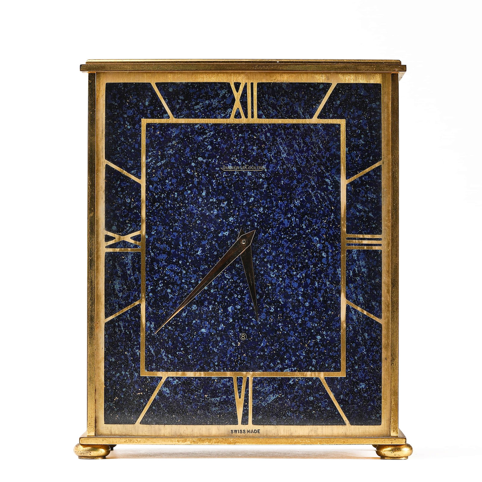 JAEGER-LECOULTRE LAPIS LAZULI AND GILT BRASS DESK CLOCK (1 of 11)