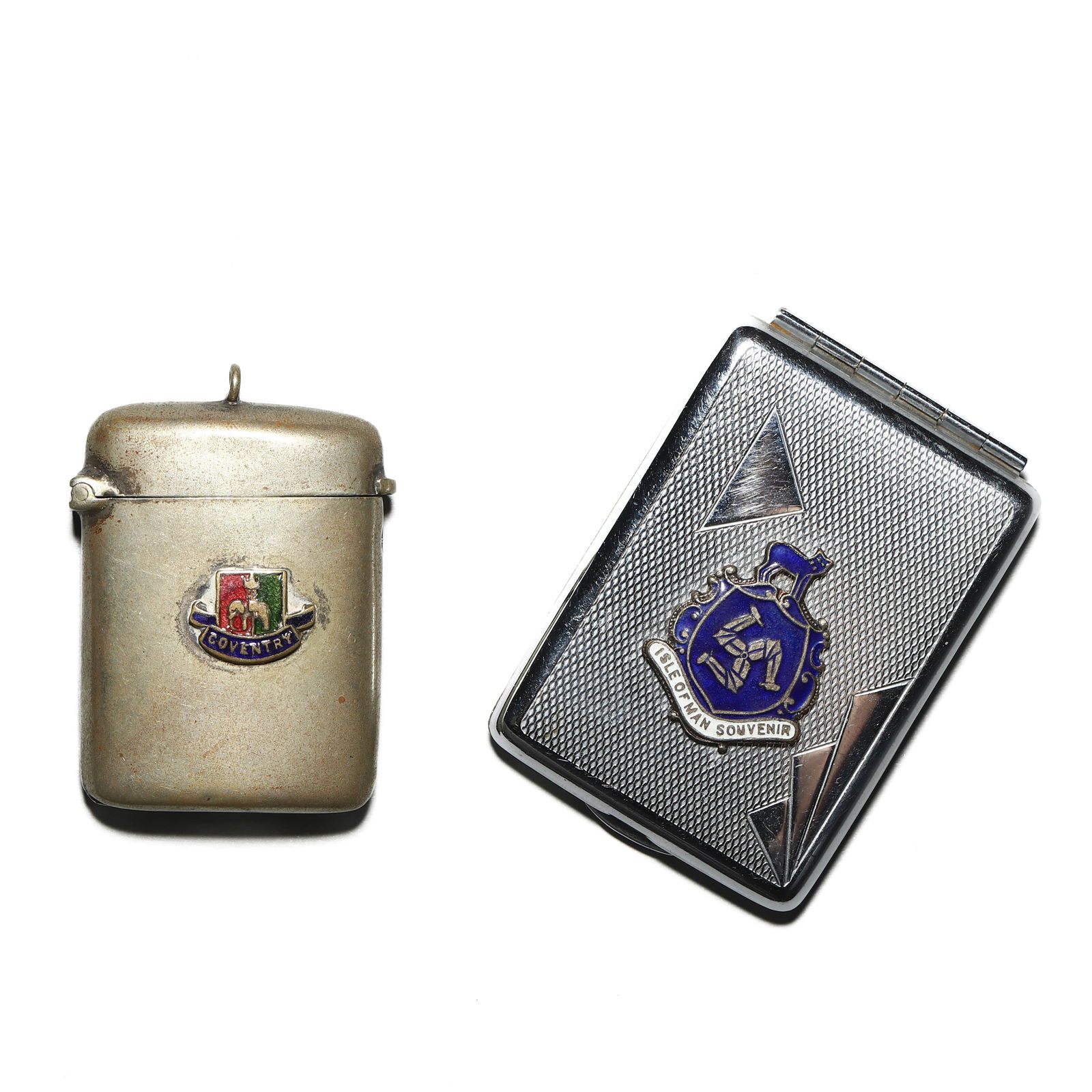 A PAIR OF ENGLISH ENAMELLED SOUVENIR CASES, EARLY 20TH CENTURY (1 of 7)