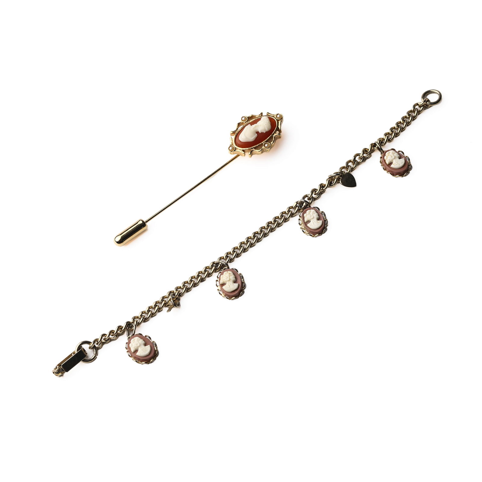 CAMEO BRACELET AND STICK PIN SET (1 of 8)