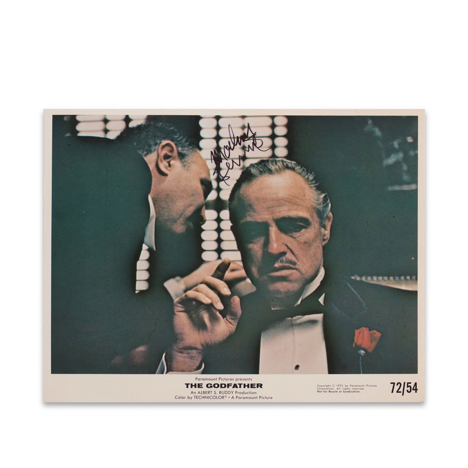 MARLON BRANDO SIGNED "THE GODFATHER" LOBBY CARD, 1972 (1 of 2)