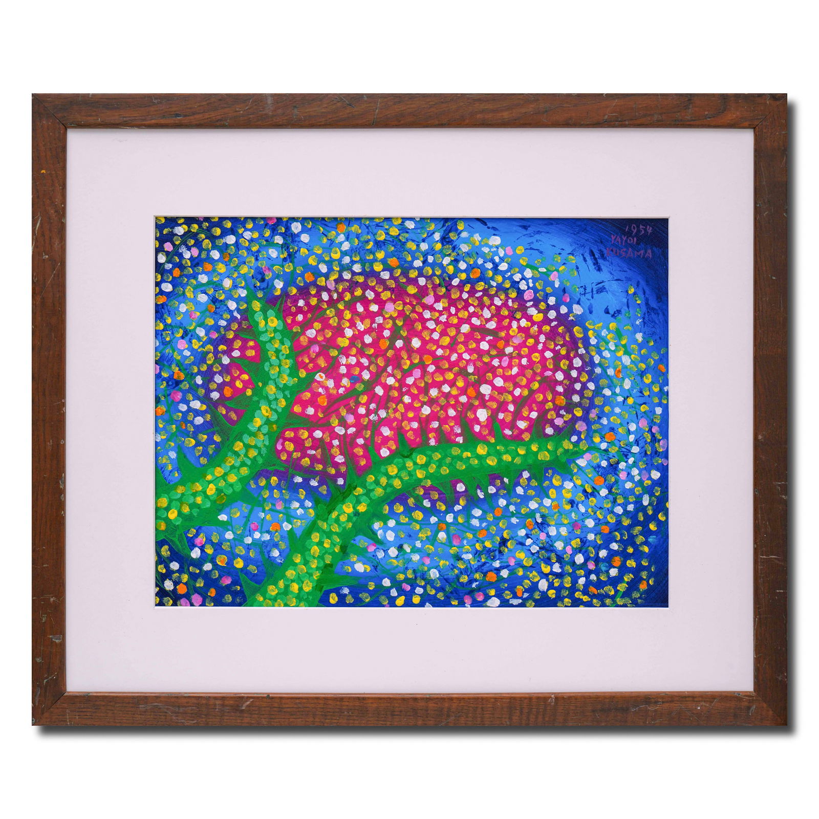 YAYOI KUSAMA (B.1929), GOUACHE ON PAPER: Image Dimensions: 15 5/8 by 11 3/4 in (40 by 30 cm) Signed (upper right) Yayoi Kusama (B.1929) is a Japanese contemporary artist who works primarily in sculpture and installation, but is also active i