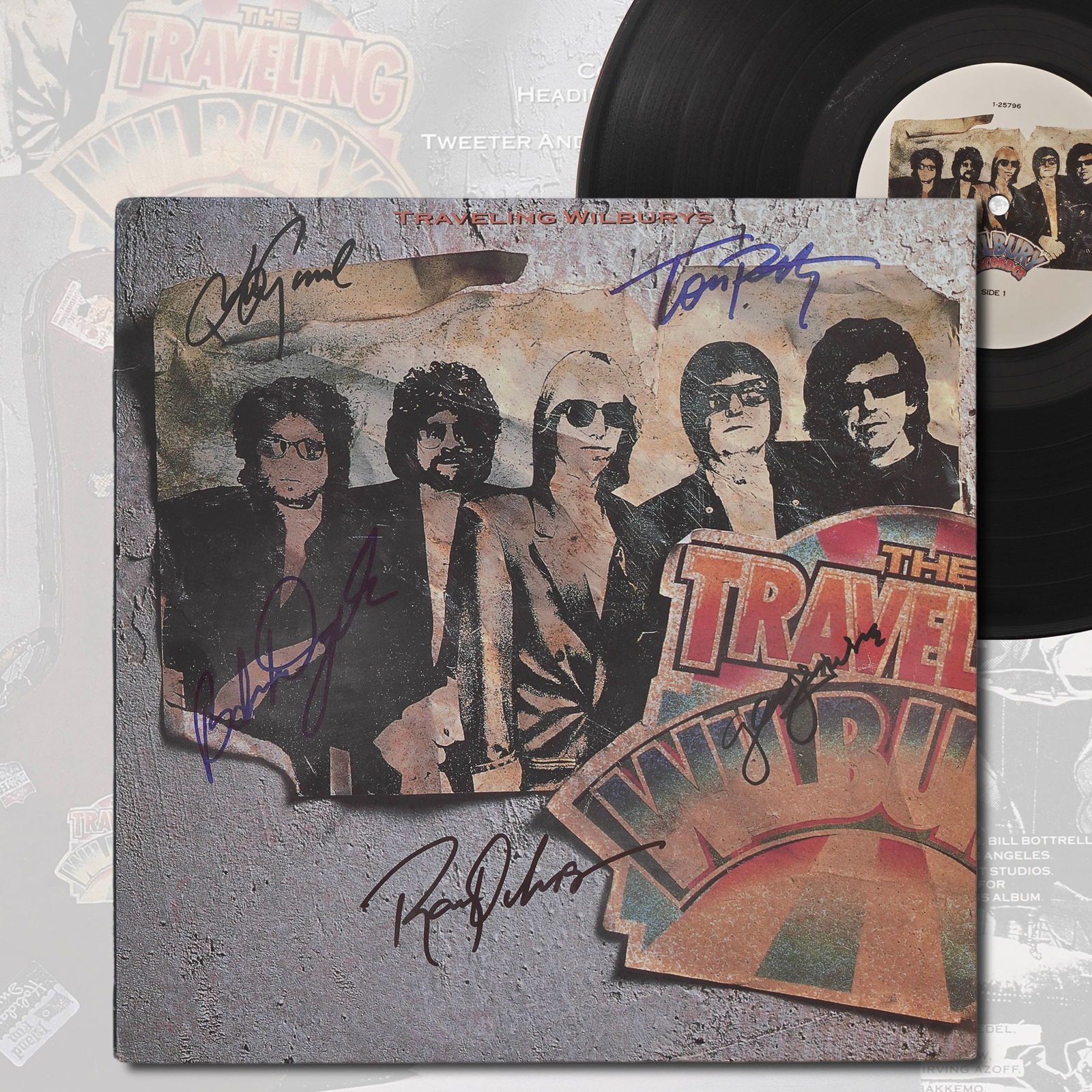 THE TRAVELING WILBURYS FULLY SIGNED LP "VOL. 1," 1988 (1 of 6)