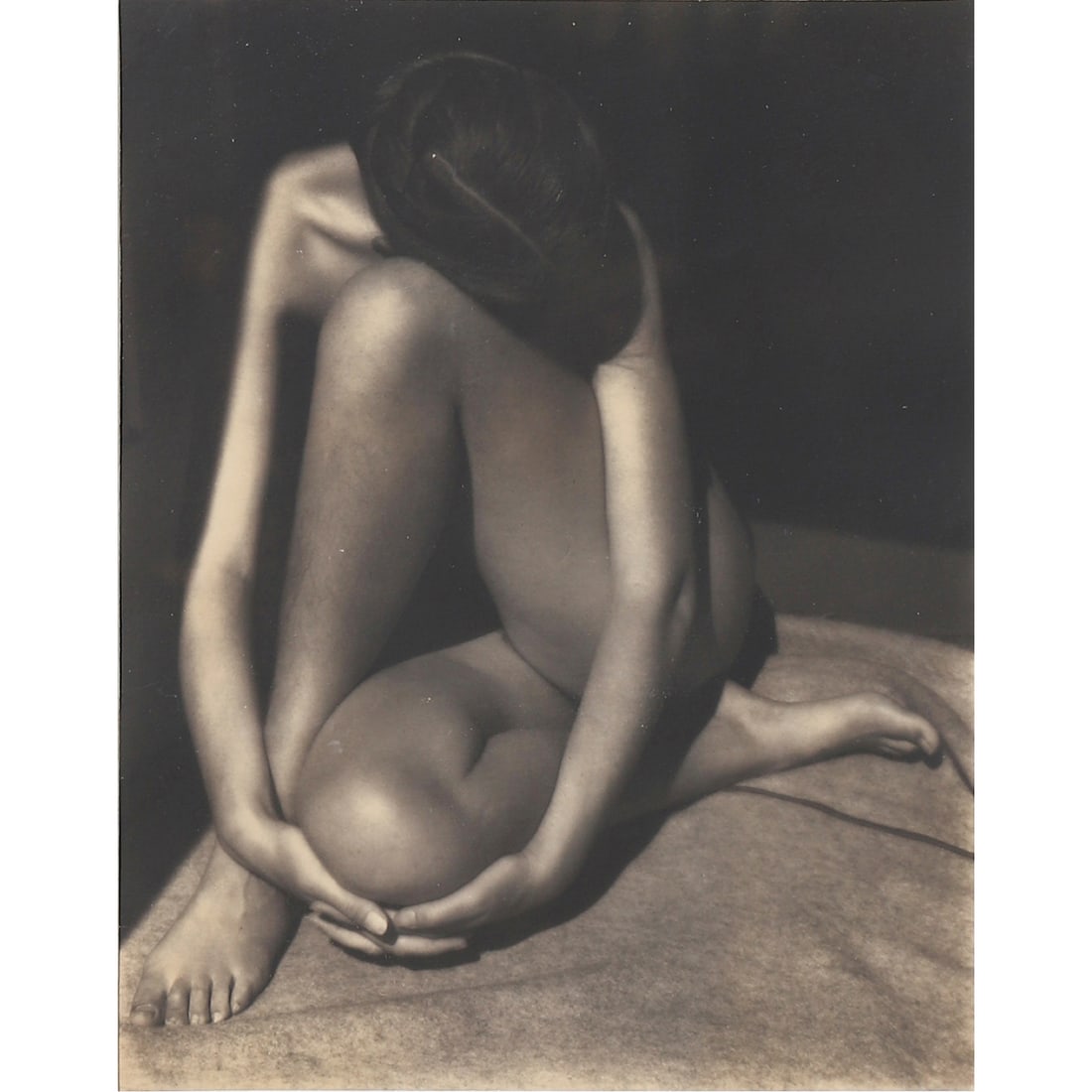 NUDE, PHOTOGRAPHED BY EDWARD WESTON: Artist Edward Weston Title Nude Medium Gelatin silver print, mounted on board Signature Stamped on the reverse, with pencil signature by Cole Weston Dimensions Photograph 7 1/16 × 9 1/16 in. (18 × 2