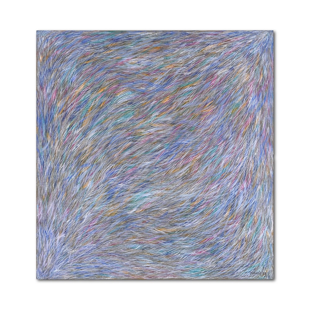 PIERO DORAZIO (1927-2005), OIL ON CANVAS: Signed (lower right and verso) This painting comes with COA. Image Dimensions: 41 3/8 x 39 3/8 in (105 x 100 cm) Piero Dorazio, a key figure in post-war Italian abstraction, was known for his lyrical