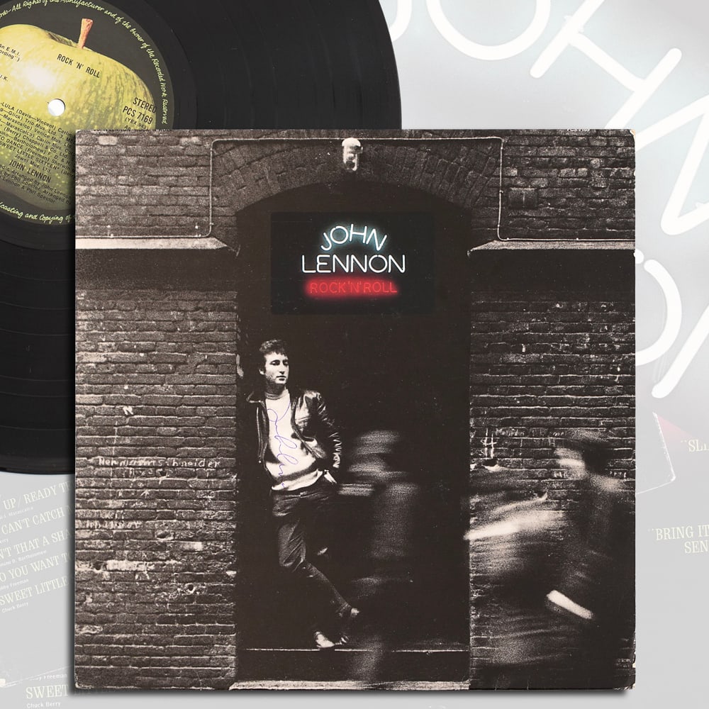 JOHN LENNON SIGNED LP - ROCK 'N' ROLL (1 of 5)