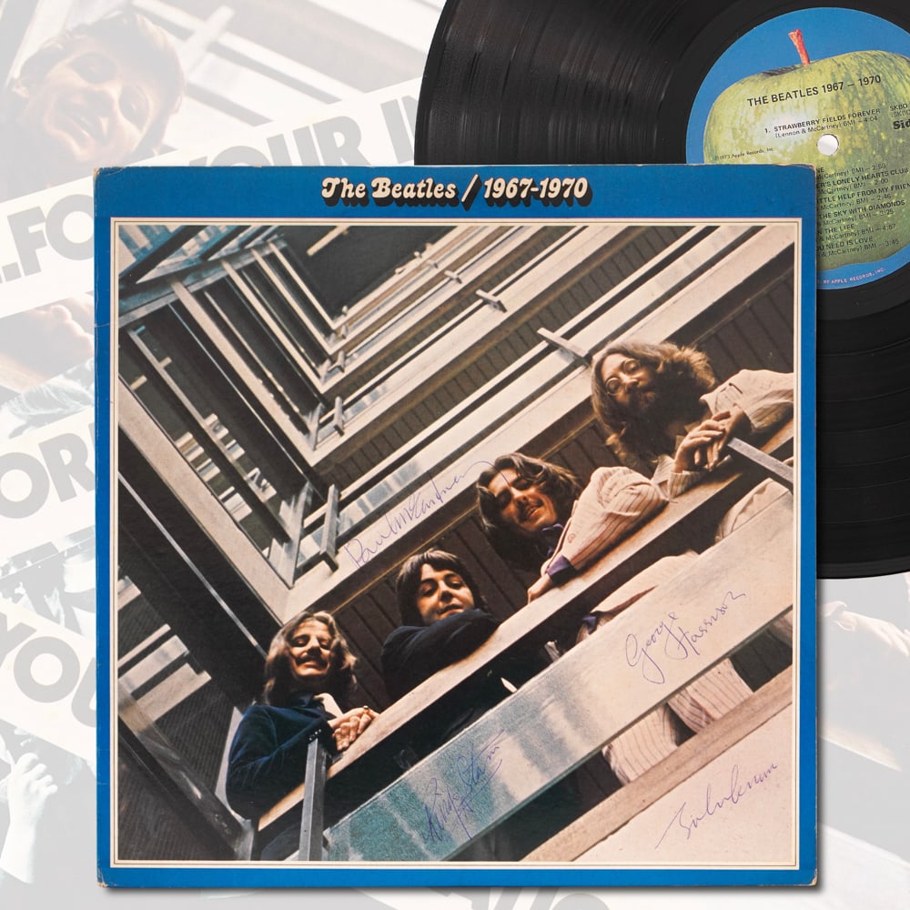 THE BEATLES FULLY SIGNED THE BEATLES 1967-1970 APPLE RECORDS DOUBLE LP (1 of 13)