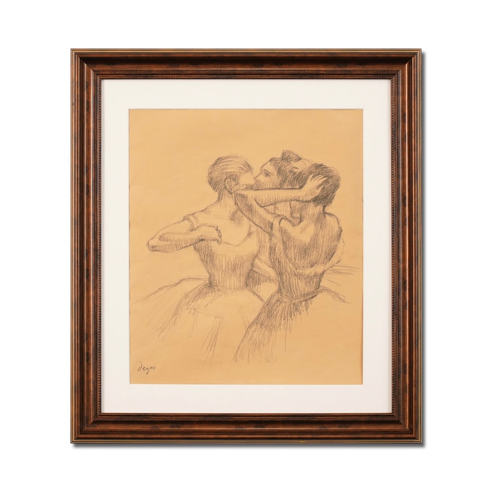 EDGAR DEGAS (1834-1917), CHARCOAL ON PAPER: Signed (lower left) Image Dimensions: 17 3/8 x 15 in (44 x 38 cm) Framed Dimensions: 24 5/8 x 21 7/8 in (62.5 x 55.5 cm) This painting comes with COA. Edgar Degas occupies a singular position in the h