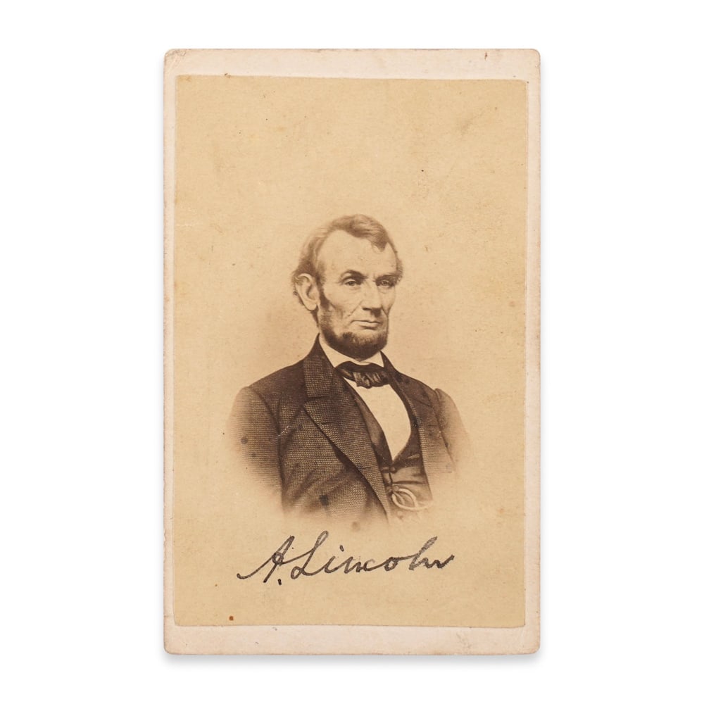 BRAHAM LINCOLN SIGNED CARTE DE VISITE PHOTOGRAPH (1 of 1)