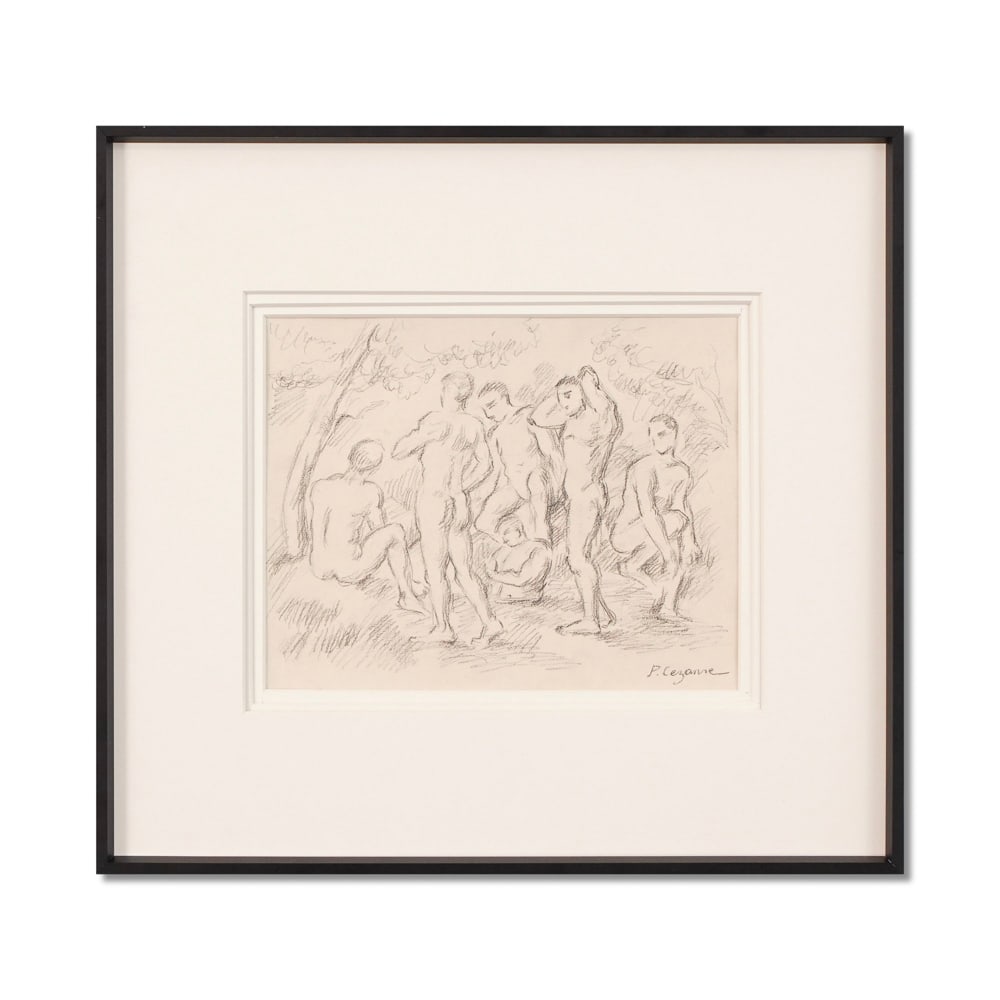 PAUL CÉZANNE (1839-1906), PENCIL ON PAPER: Signed (lower right) Image Dimensions: 9 5/8 x 7 5/8 in (24.5 x 19.5 cm) Framed Dimensions: 16 1/8 x 15 in (41 x 38 cm) This painting comes with COA. Paul Cézanne stands as a foundational figure in t