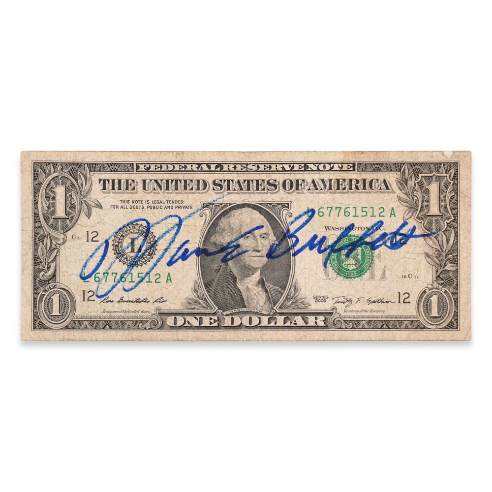 WARREN BUFFETT SIGNED ONE DOLLAR BILL (1 of 2)