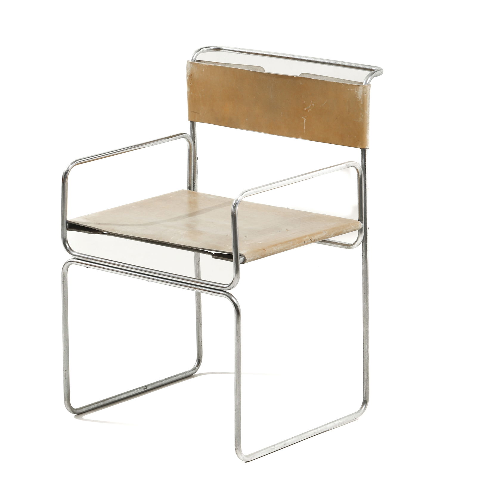 VINTAGE CHROME AND LEATHER TUBULAR ARMCHAIR (1 of 7)