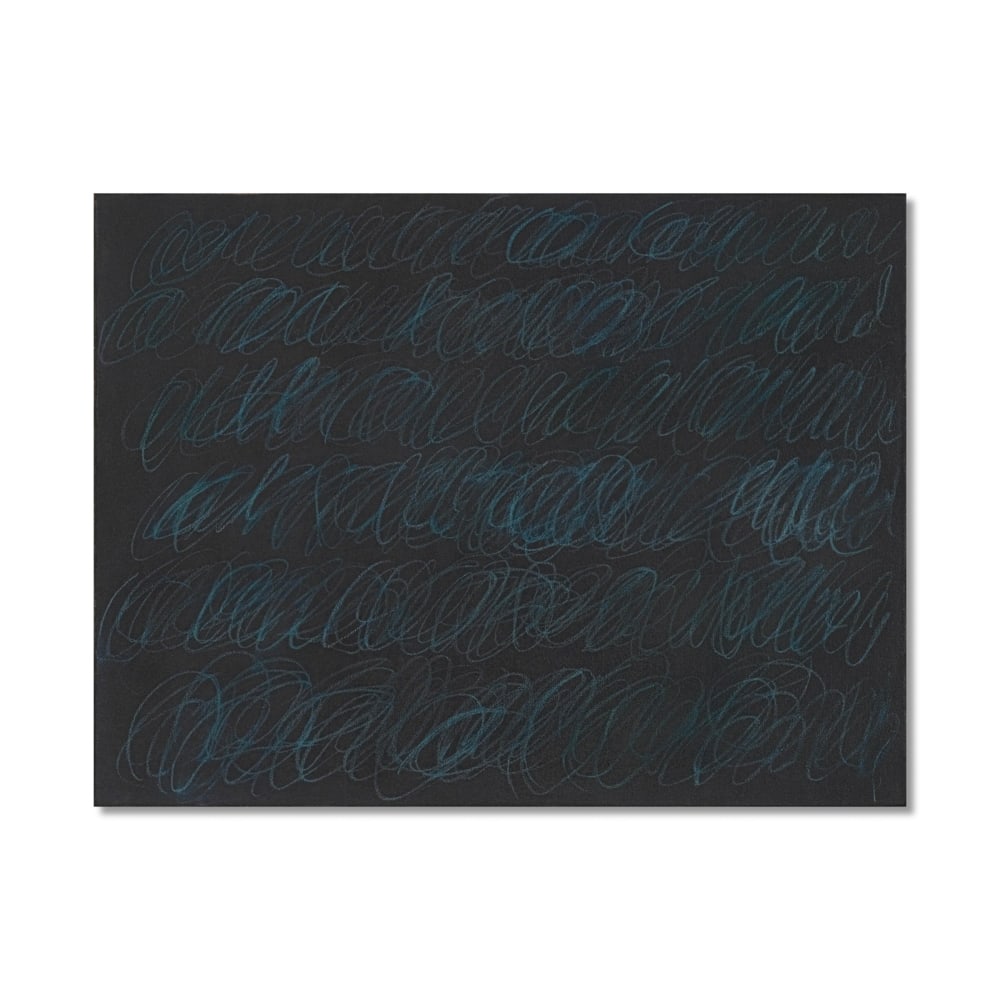 CY TWOMBLY (1928-2011), OIL BASEO HOUSE PAINT AND WAX CRAYON ON CANVAS: Signed (verso) Image Dimensions: 29 1/4 x 38 3/4 in (74 x 98 cm) This painting comes with COA. This untitled work from 1967 is a quintessential example from Cy Twombly's celebrated "Blackboard" series