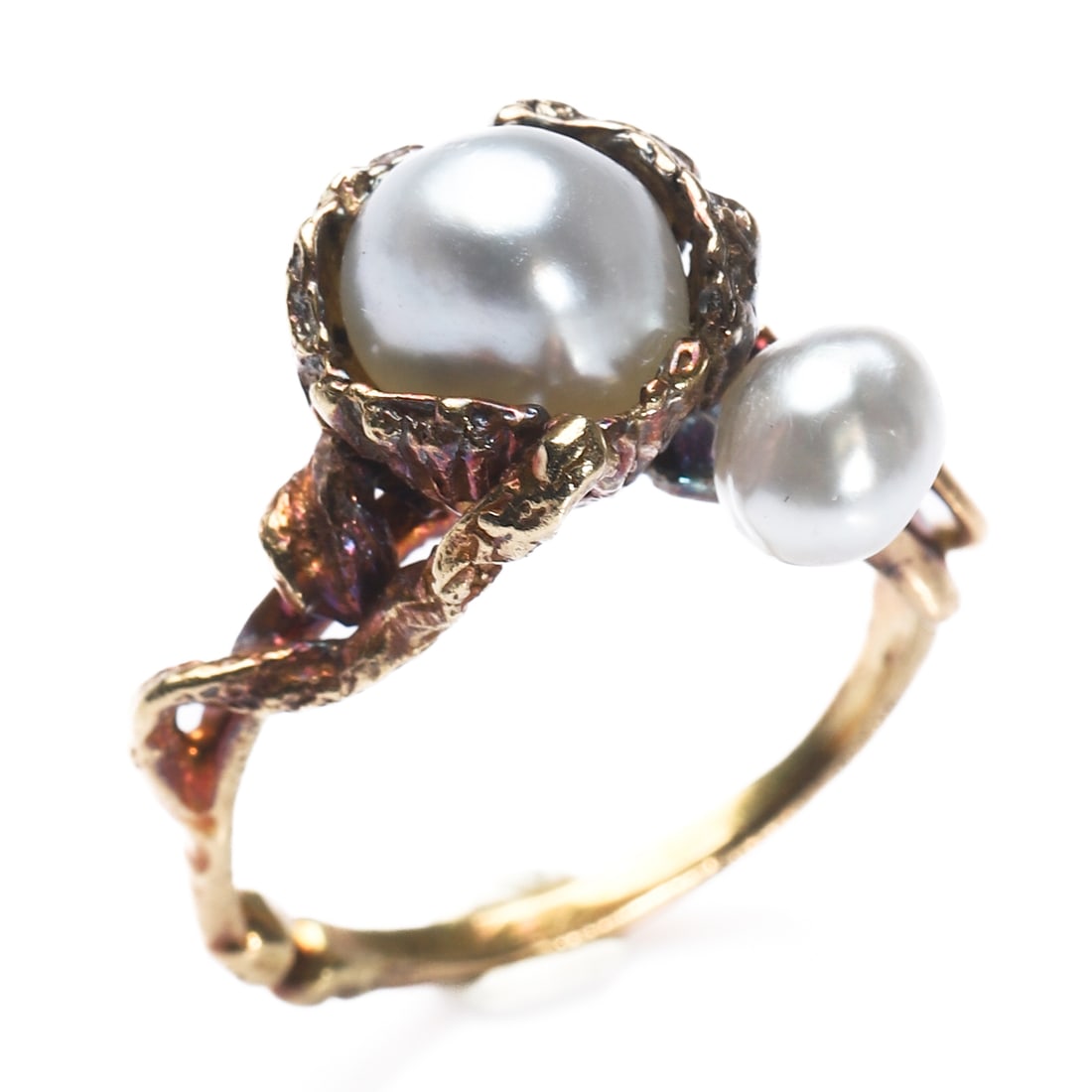 ART NOUVEAU GOLD AND PEARL RING (1 of 4)