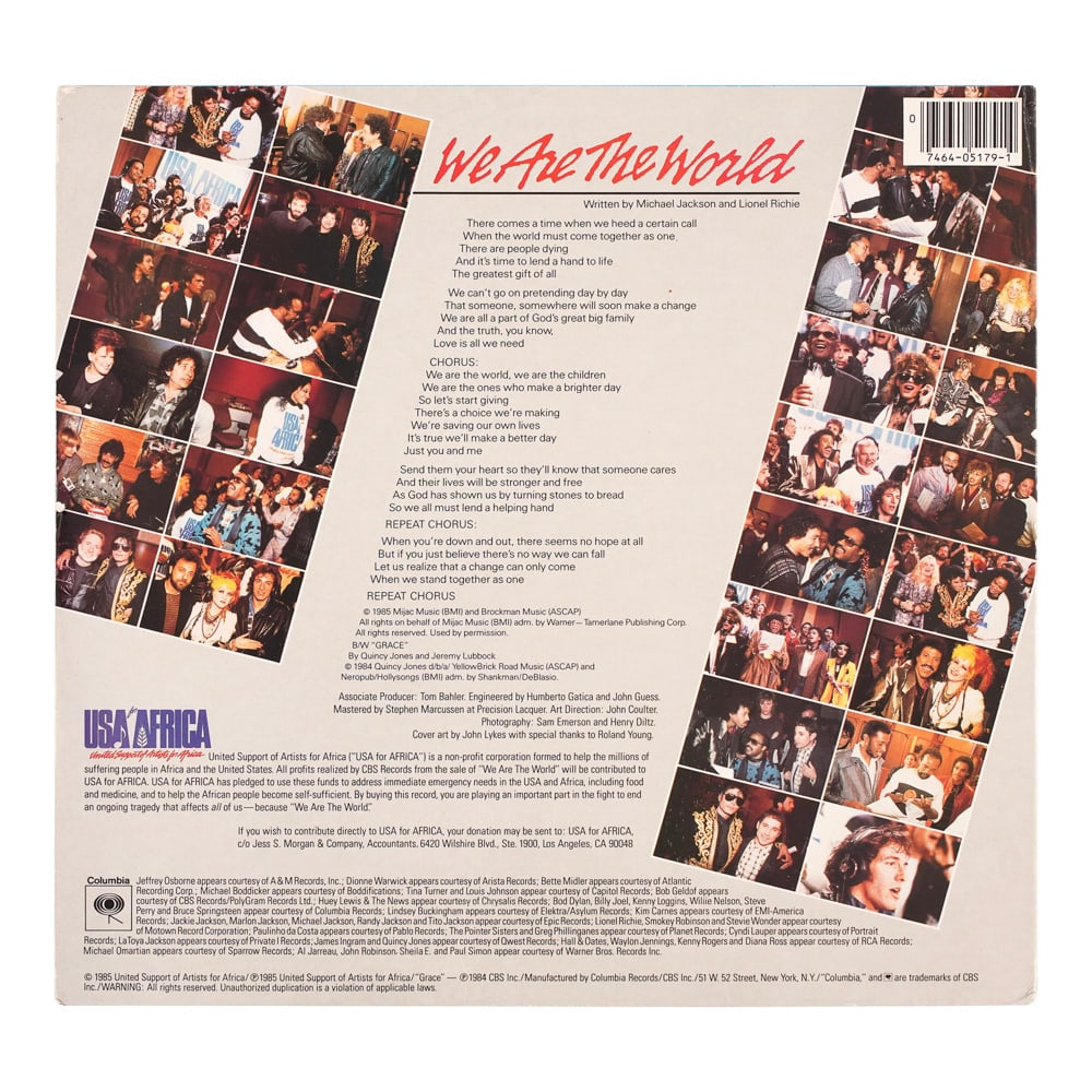 MICHAEL JACKSON SIGNED "WE ARE THE WORLD" LP - 2