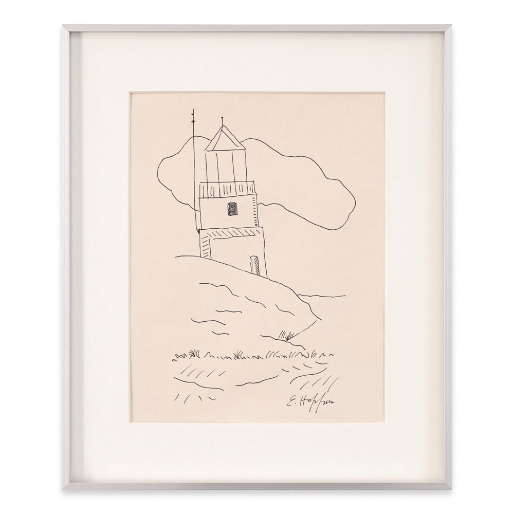 EDWARD HOPPER SIGNED DRAWING ON PAPER: Image Dimensions: 10 7/8 x 8 1/4 in (27.5 x 20.8 cm) Framed Dimensions: 15 1/8 x 12 5/8 in (38.5 x 32 cm) Provenance and Authentication: This collectible has undergone a rigorous forensic evaluation.