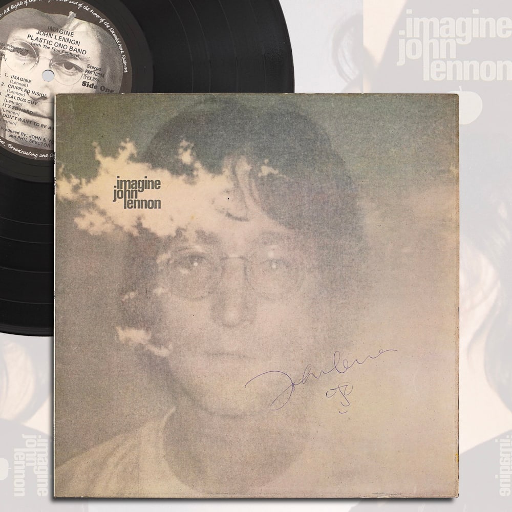 JOHN LENNON SIGNED "IMAGINE" LP (1 of 4)