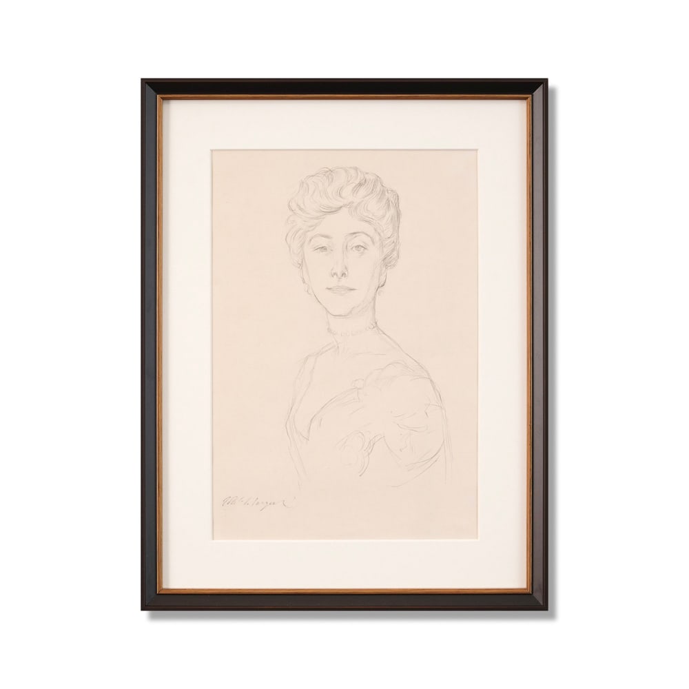 JOHN SINGER SARGENT (1856-1925), PENCIL ON PAPER: Signed (lower left) Image Dimensions: 15 x 10 3/8 in (38 x 26.5 cm) Framed Dimensions: 20 1/8 x 15 3/8 in (51 x 39 cm) This painting comes with COA. John Singer Sargent stands among the most accomplis