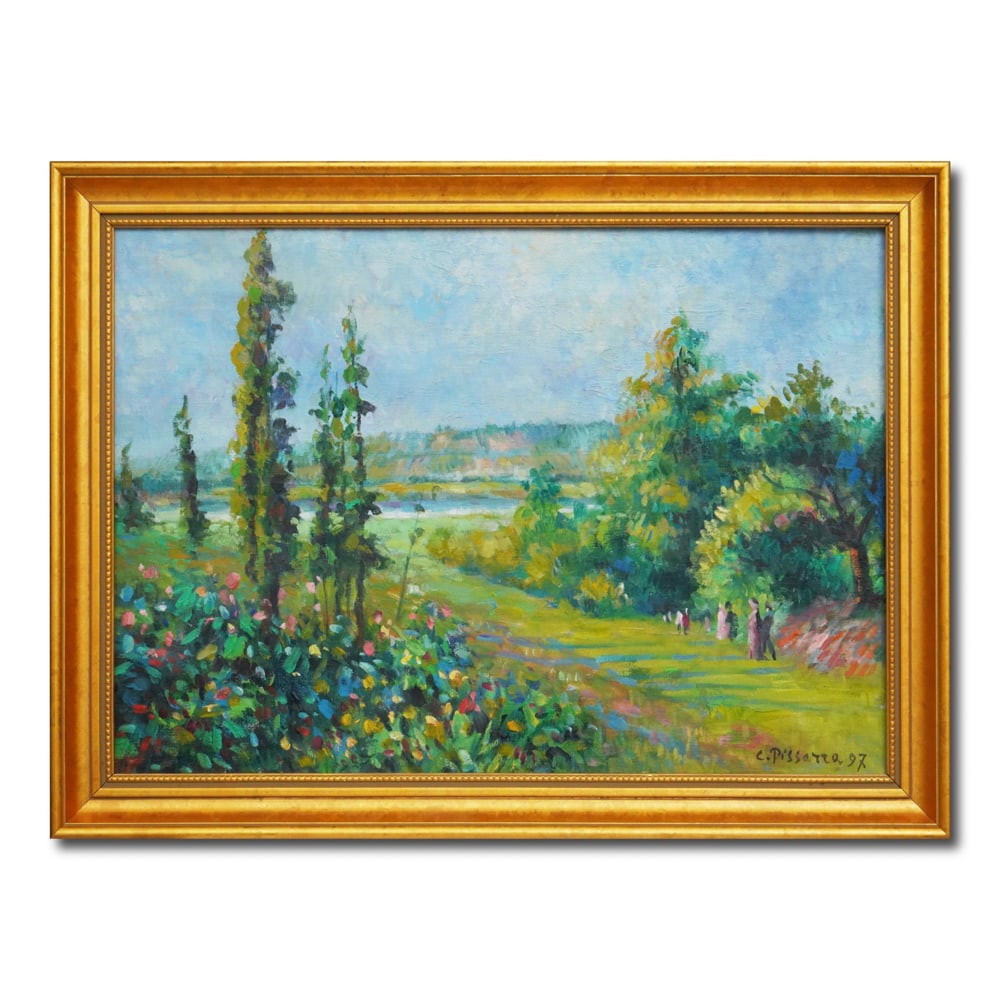 CAMILLE PISSARRO (1830-1903), OIL ON CANVAS: Image Dimensions: 45 by 32 cm (17 5/8 by 12 1/2 inches) Signed (lower right) This painting comes with COA. Camille Pissarro (1830-1903) was one of the founding figures of the Impressionist movement an