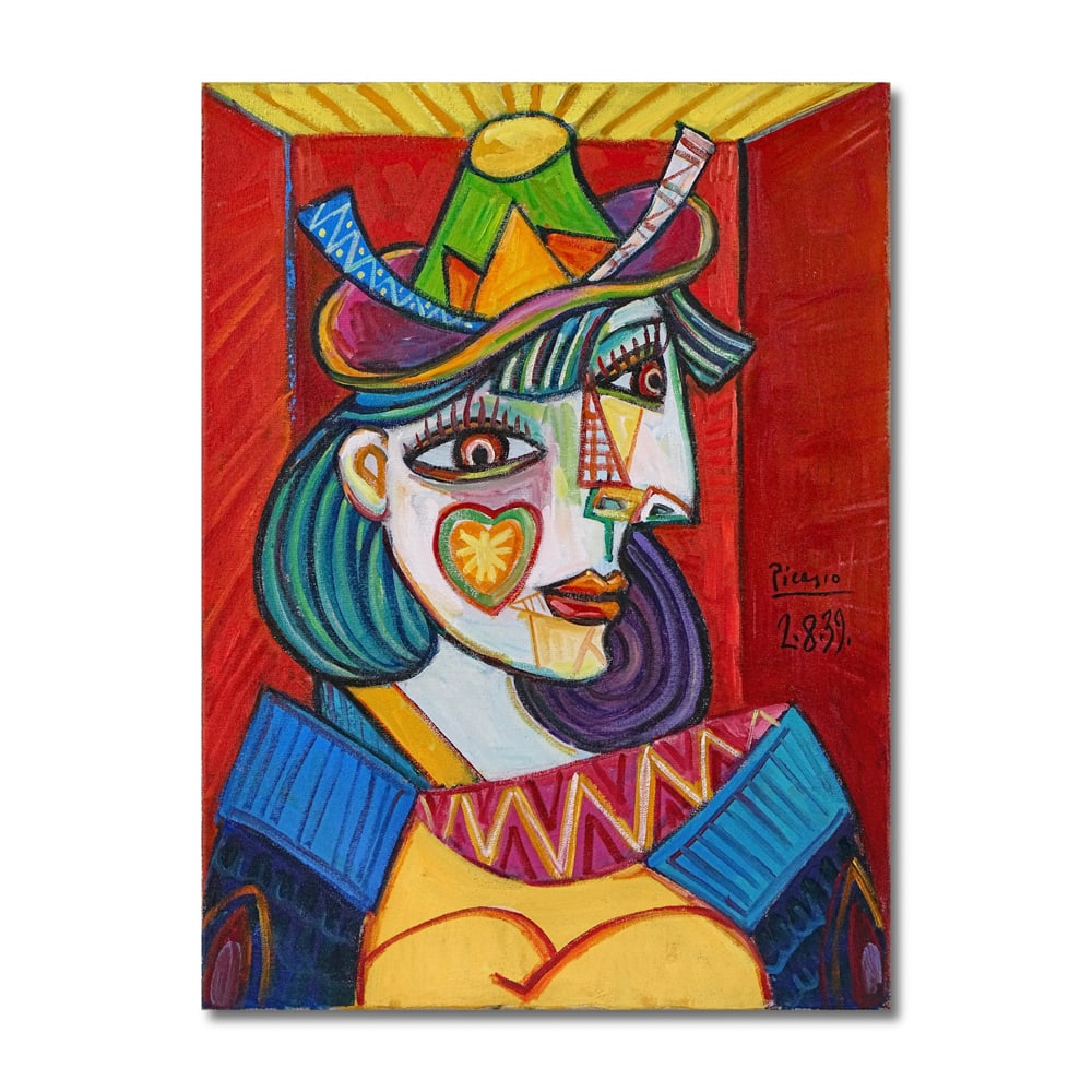 PABLO PICASSO (1881-1973), OIL ON CANVAS: Signed (center right) Image Dimensions: 28 3/4 x 21 1/4 in (73 x 54 cm) This painting comes with coa. Pablo Picasso stands as one of the most influential figures in the history of modern art,