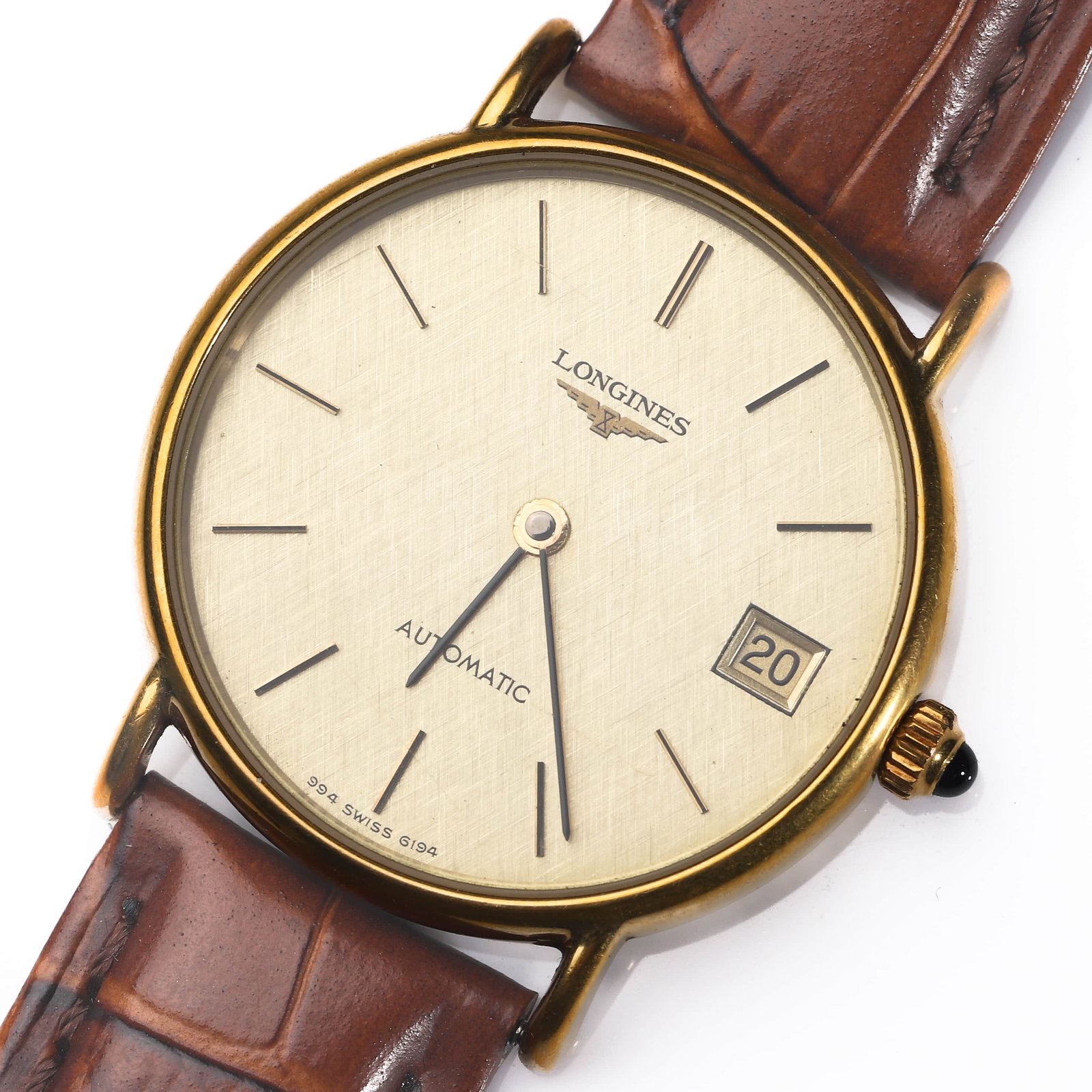 LONGINES GOLD-TONE AUTOMATIC DATE WRISTWATCH (1 of 7)