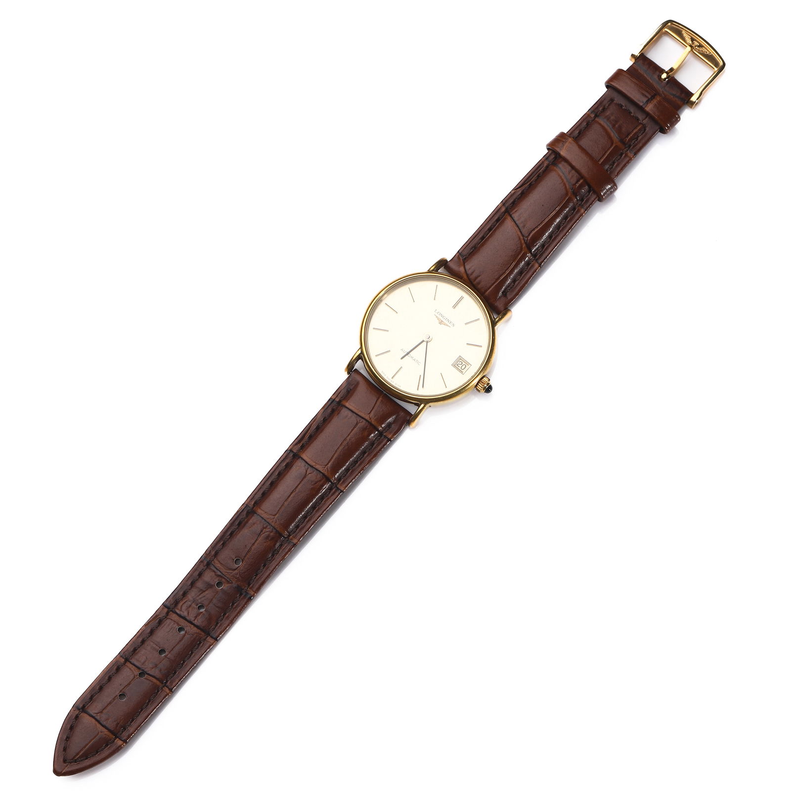 LONGINES GOLD-TONE AUTOMATIC DATE WRISTWATCH - 3