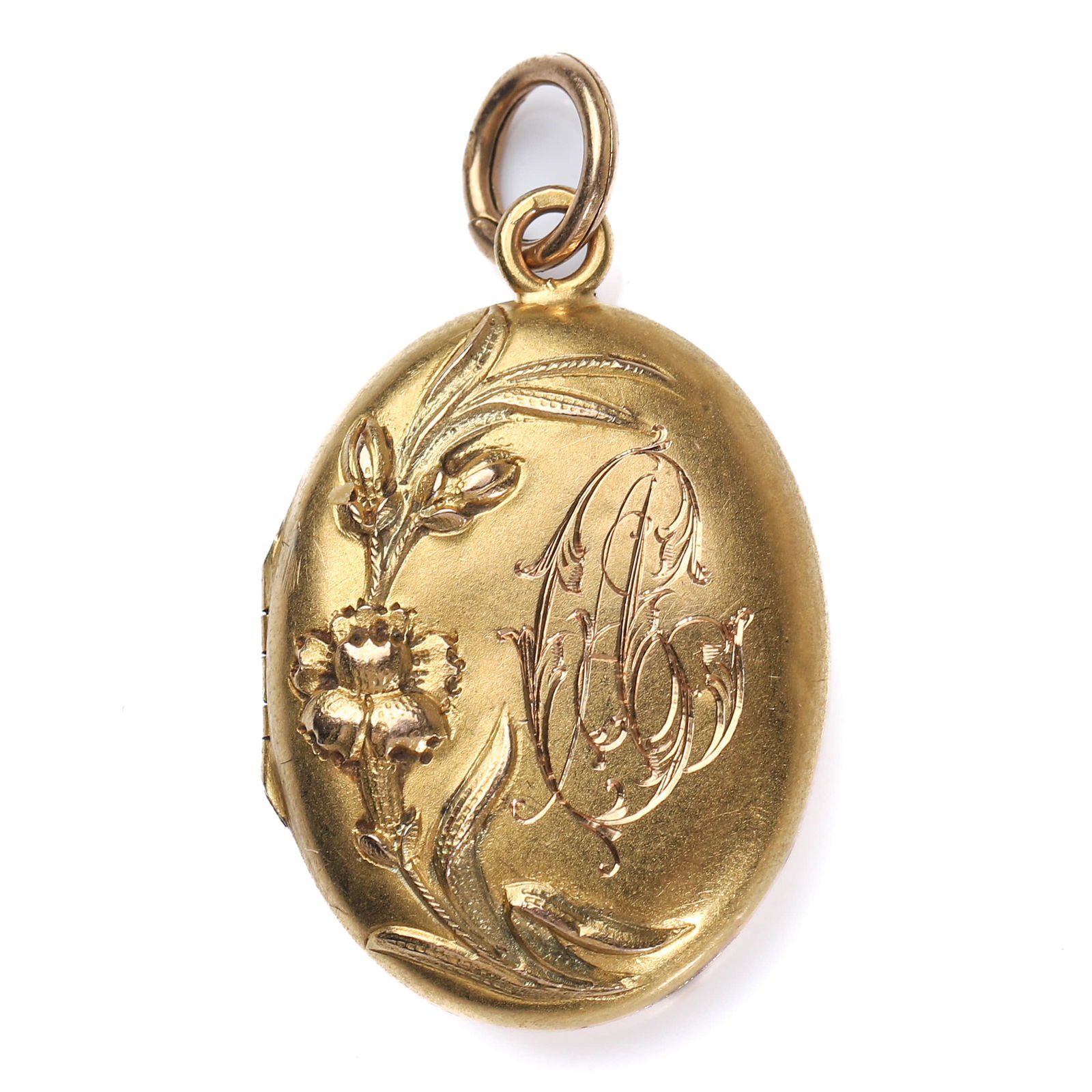 ART NOUVEAU FRENCH GOLD LOCKET PENDANT (1 of 4)