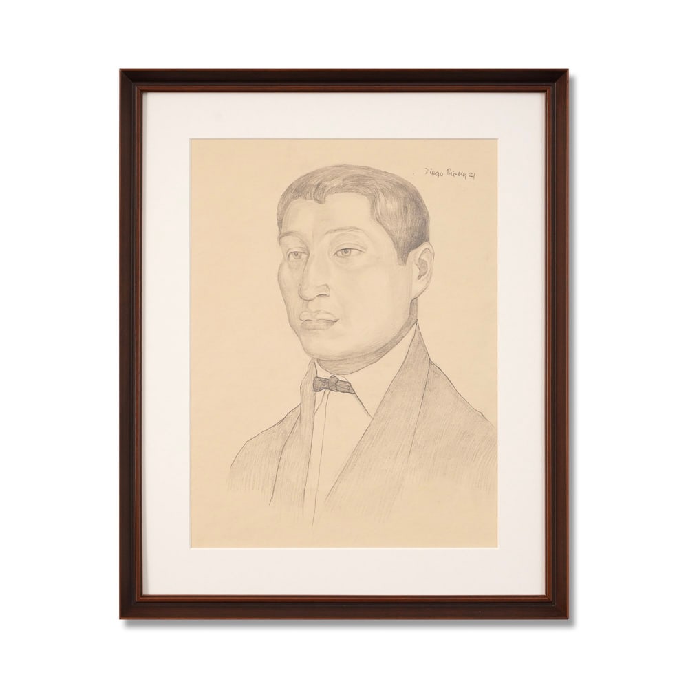 DIEGO RIVERA (1886-1957), PENCIL ON PAPER: Signed (lower right) Image Dimensions: 16 1/2 x 12 1/4 in (42 x 31 cm) Framed Dimensions: 21 1/4 x 17 3/8 in (54 x 44 cm) This painting comes with COA. Diego Rivera occupies a pivotal position in