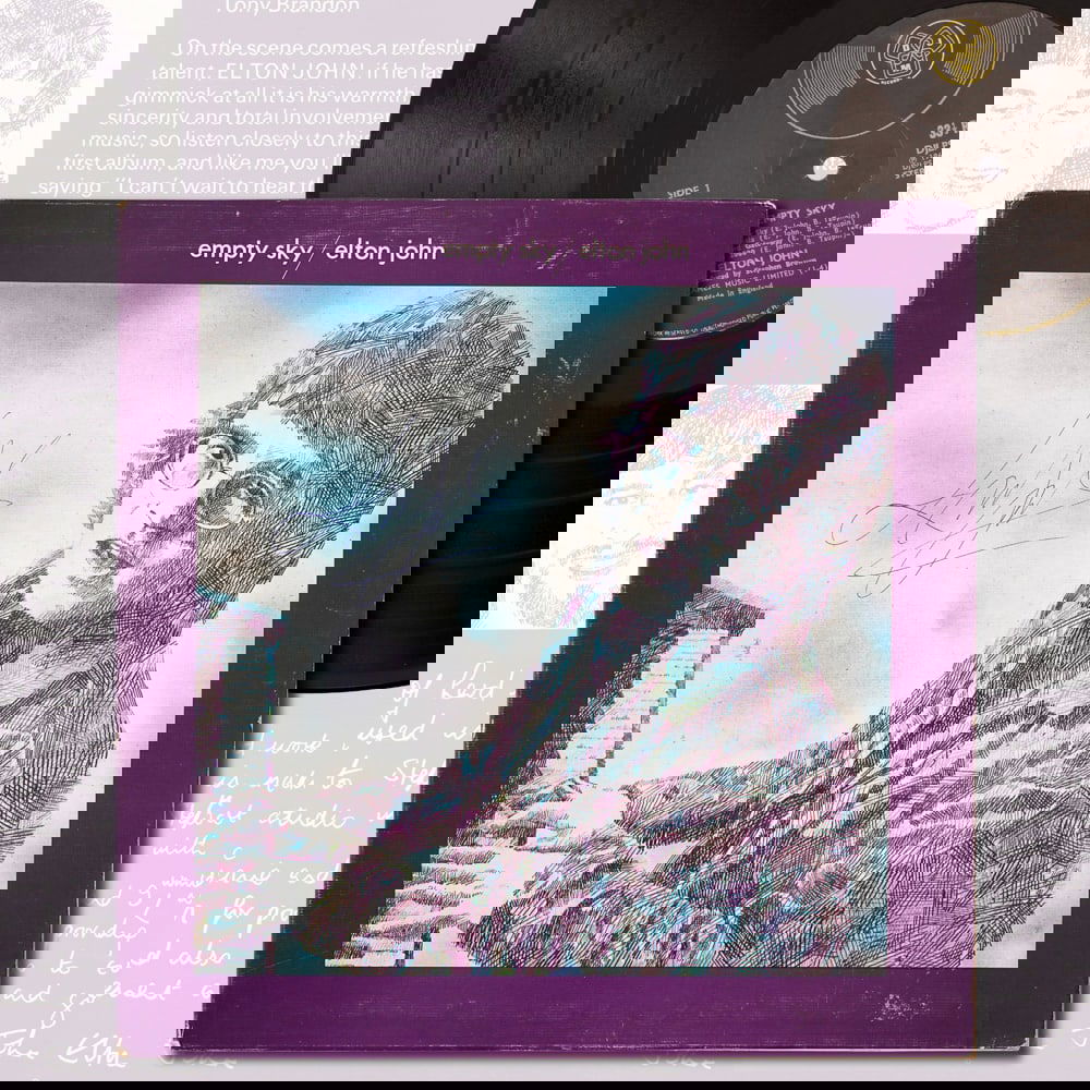 ELTON JOHN SIGNED "EMPTY SKY" LP (1 of 5)