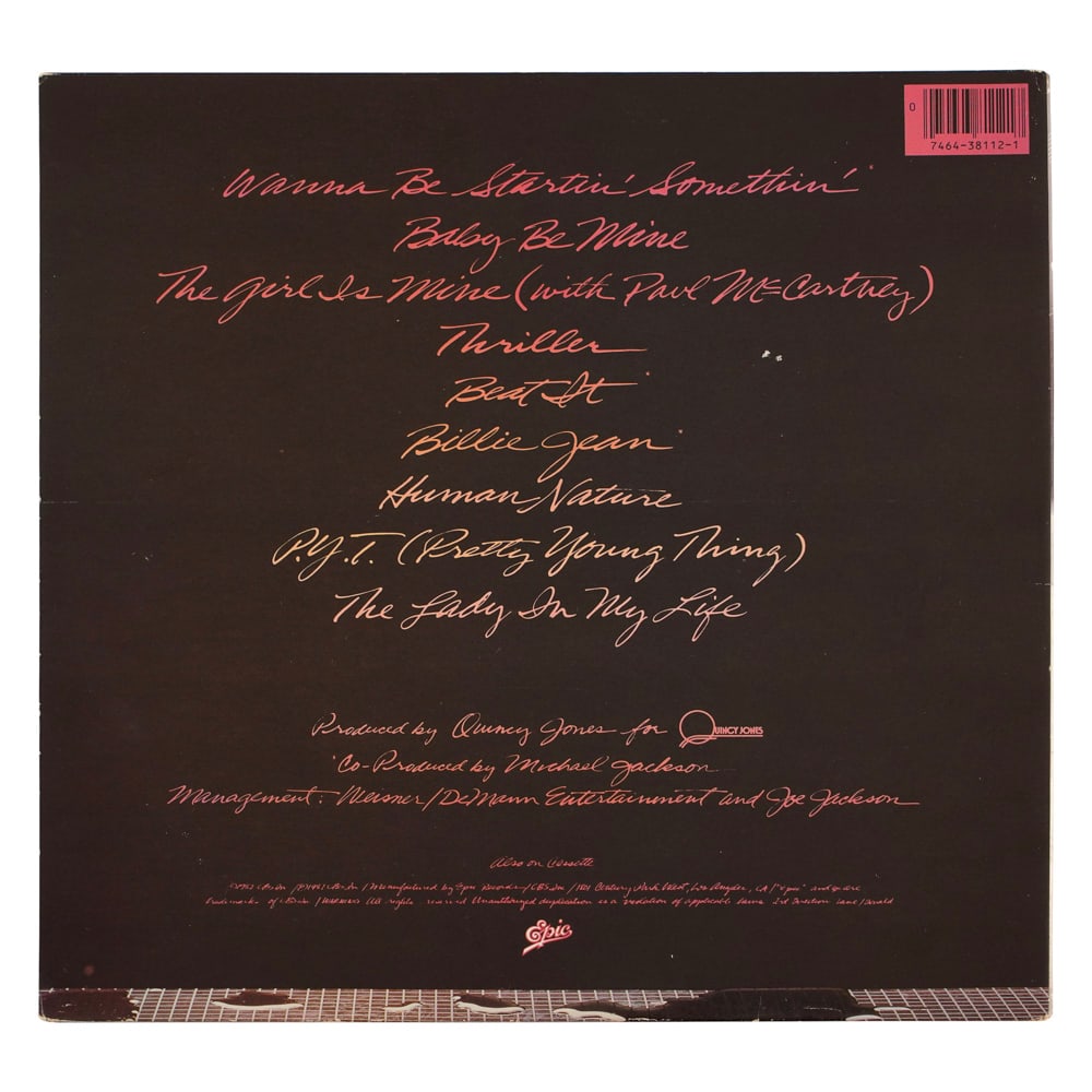 MICHAEL JACKSON SIGNED THRILLER LP - 2