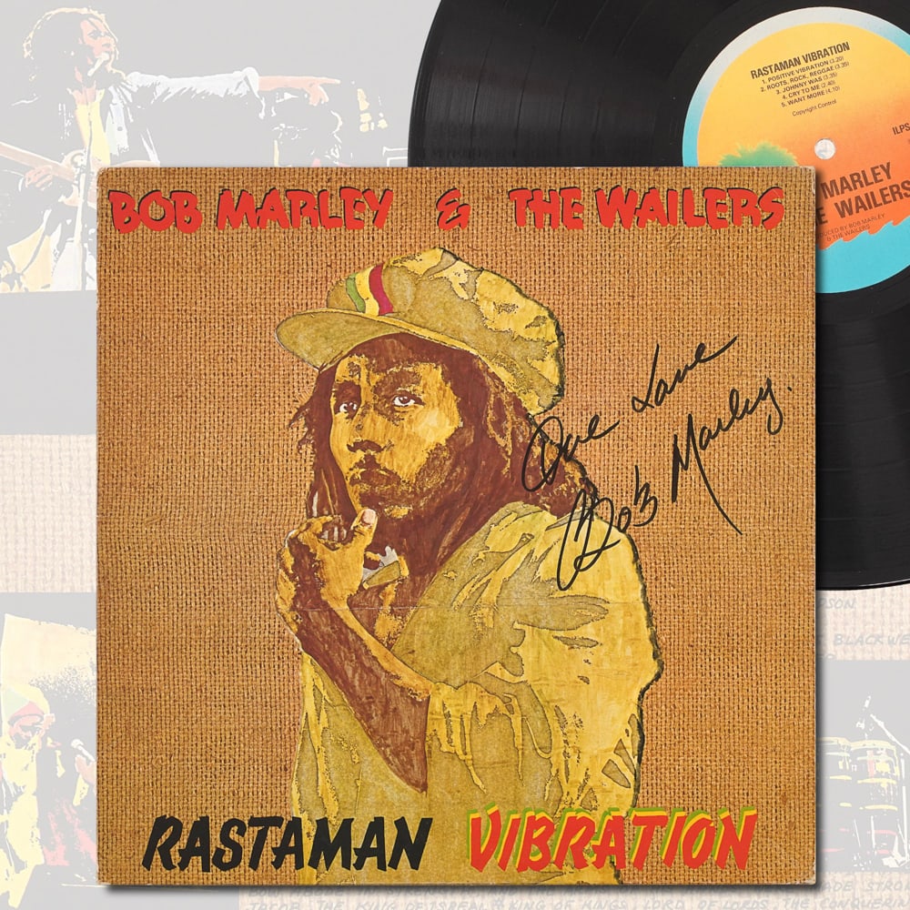 BOB MARLEY SIGNED "RASTAMAN VIBRATION" LP (1 of 6)
