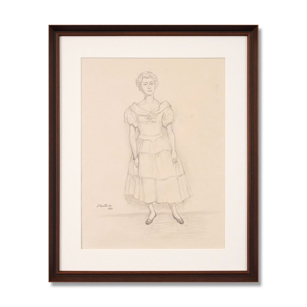 DIEGO RIVERA (1886-1957), PENCIL ON PAPER: Signed (lower left) Image Dimensions: 17 7/8 x 12 3/8 in (45.5 x 31.5 cm) Framed Dimensions: 21 1/4 x 17 3/8 in (54 x 44 cm) This painting comes with COA. Diego Rivera is widely regarded as one of the