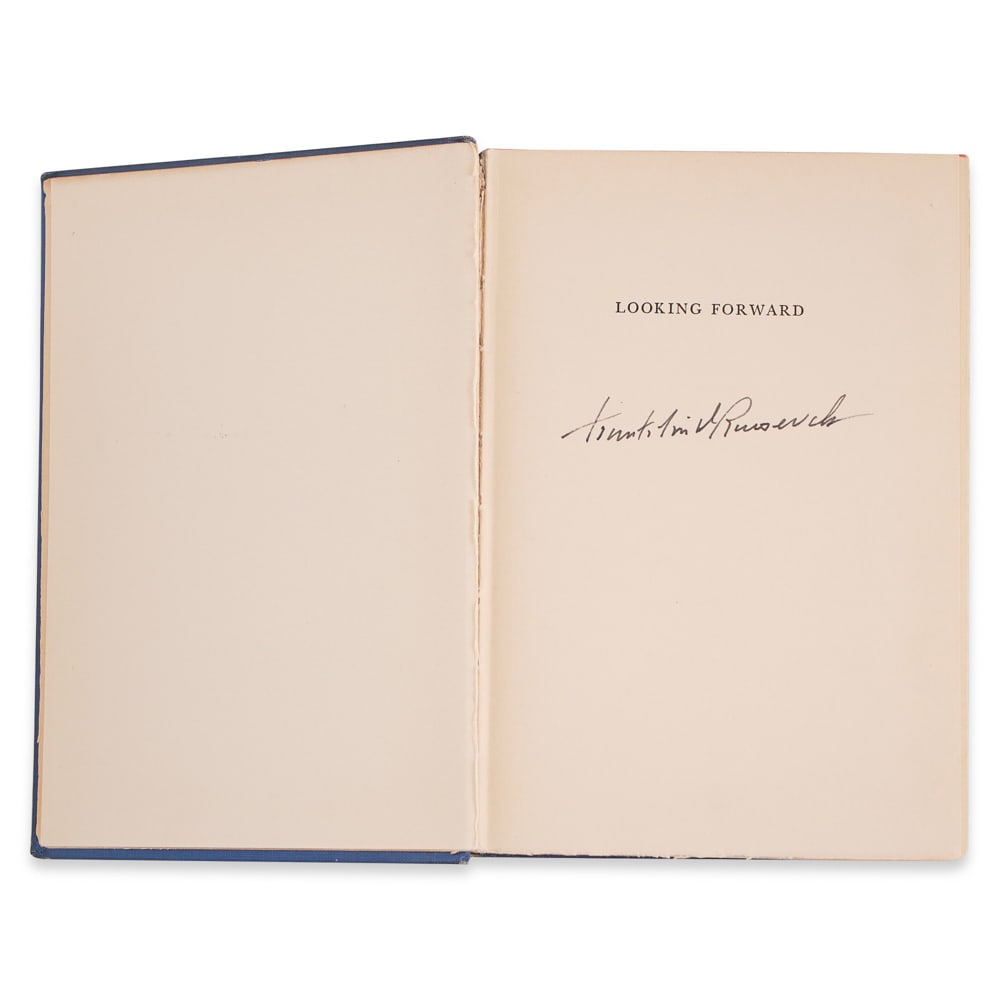 FRANKLIN D. ROOSEVELT SIGNED LOOKING FORWARD BOOK - 3