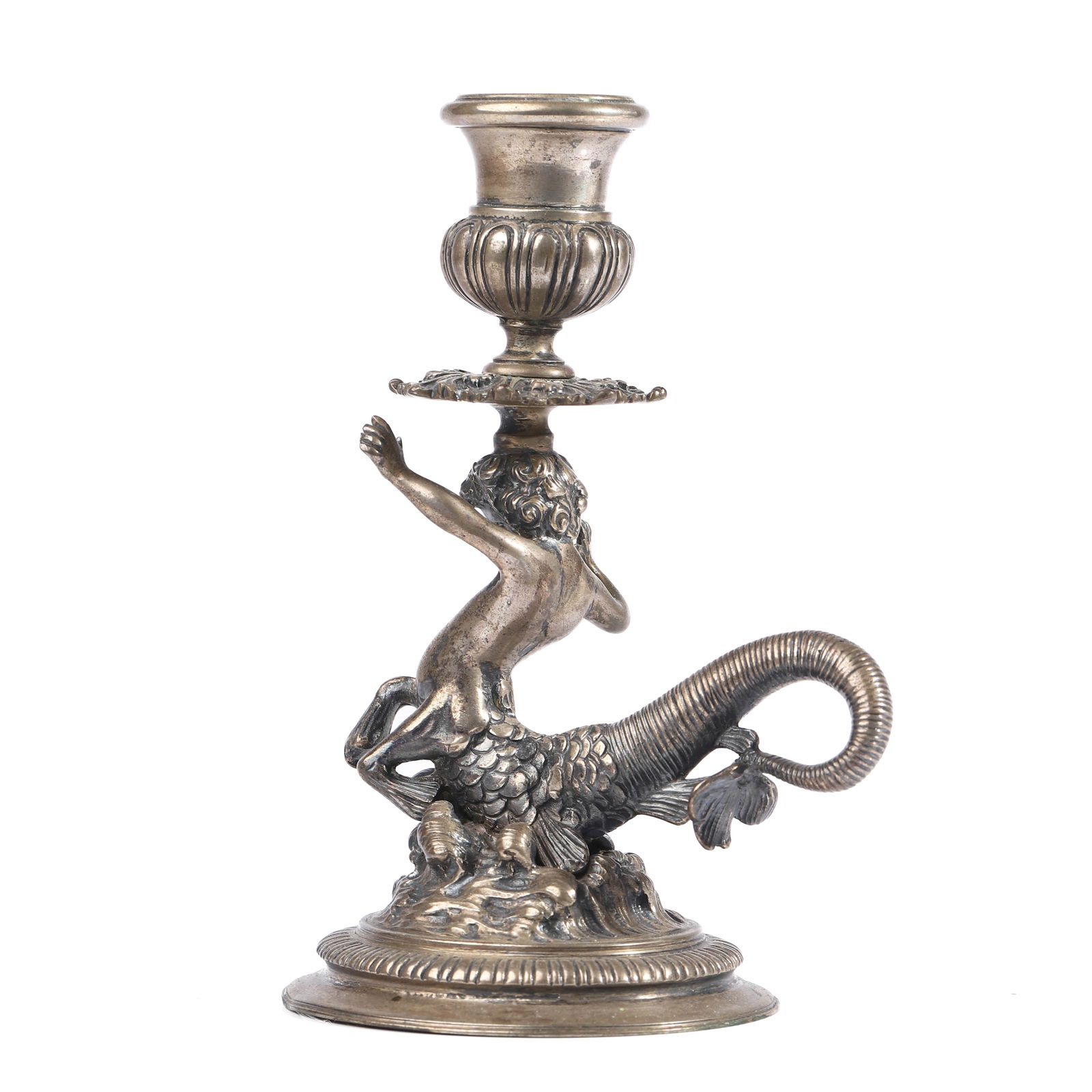 A CONTINENTAL SILVER CANDLESTICK, 19TH CENTURY - 4
