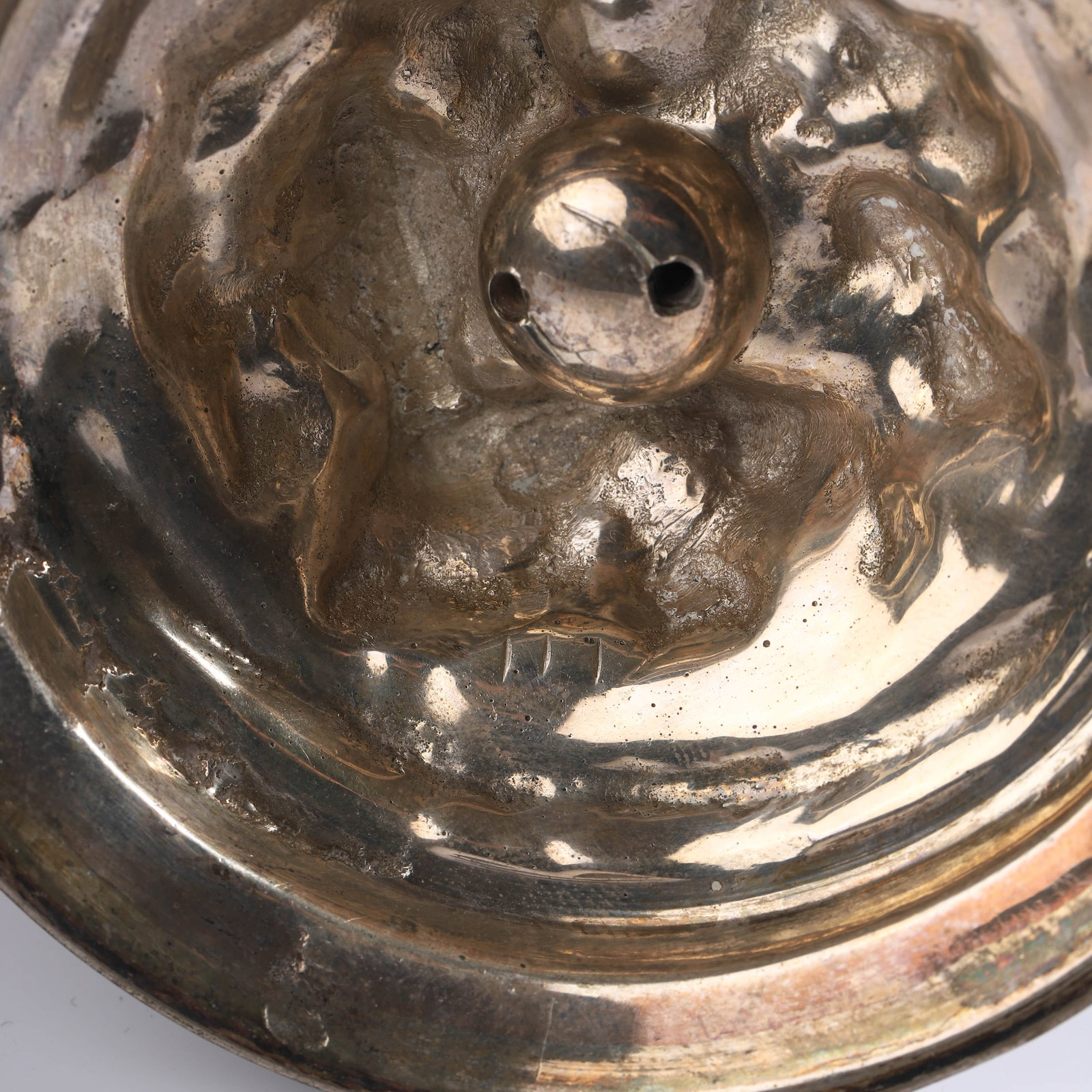 A CONTINENTAL SILVER CANDLESTICK, 19TH CENTURY - 9