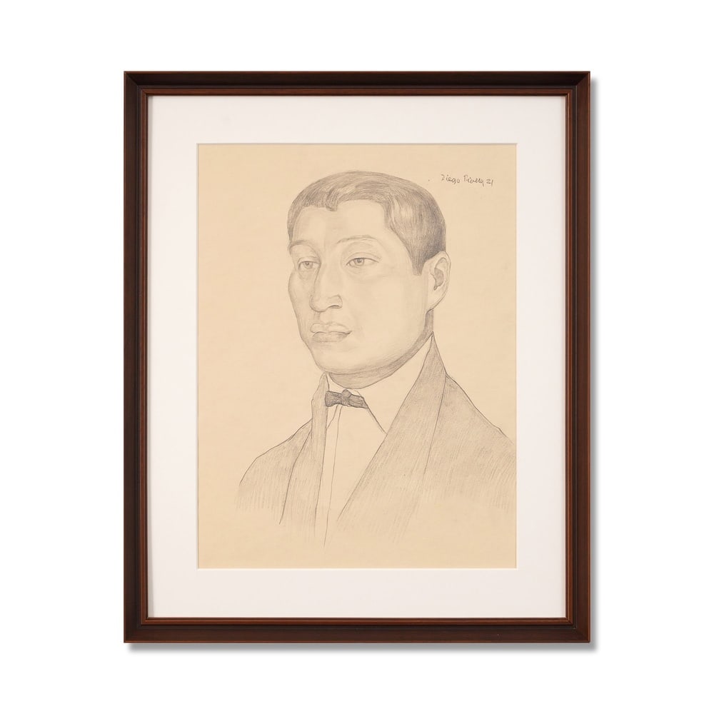 DIEGO RIVERA (1886-1957), PENCIL ON PAPER: Signed (lower right) Image Dimensions: 16 1/2 x 12 1/4 in (42 x 31 cm) Framed Dimensions: 21 1/4 x 17 3/8 in (54 x 44 cm) This painting comes with COA. Diego Rivera occupies a pivotal position in
