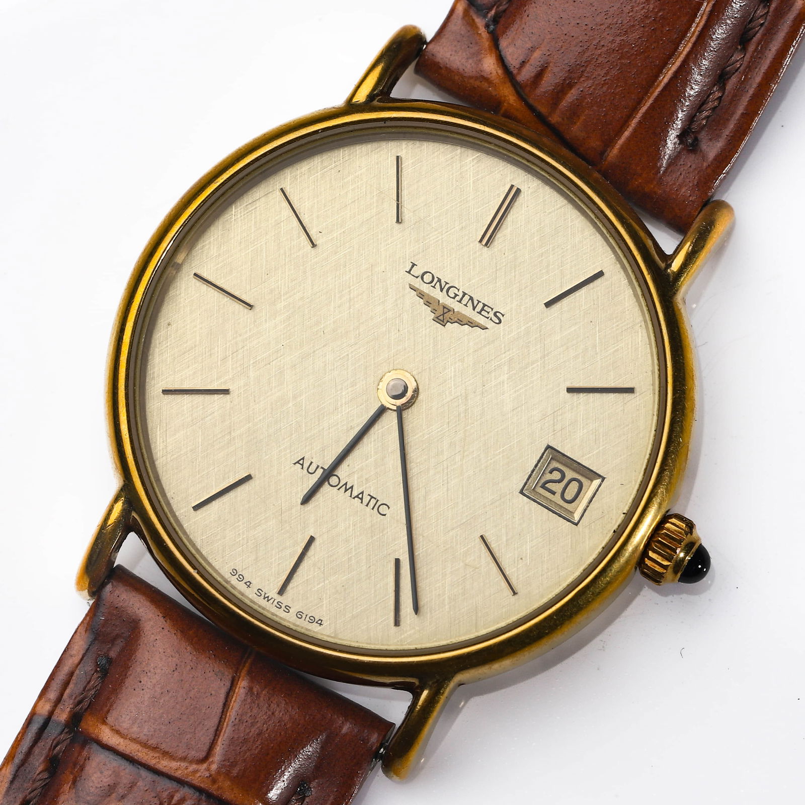 LONGINES GOLD-TONE AUTOMATIC DATE WRISTWATCH (1 of 7)