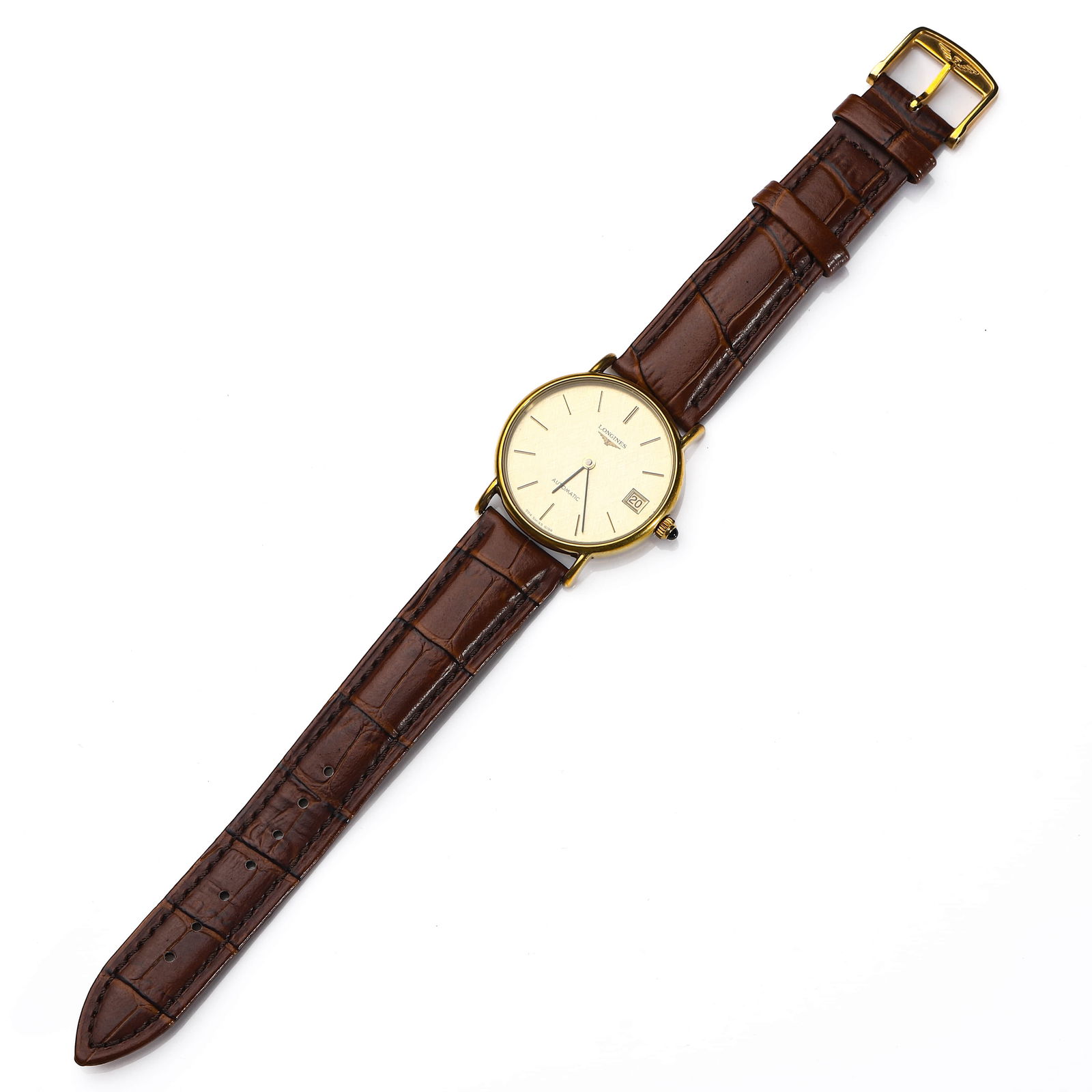 LONGINES GOLD-TONE AUTOMATIC DATE WRISTWATCH - 3