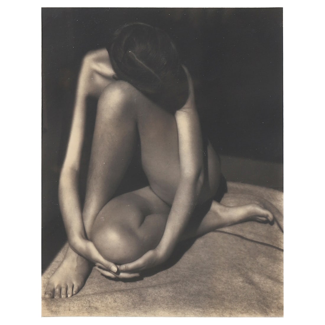 EDWARD WESTON (1886–1958) NUDE: Artist Edward Weston Title Nude Medium Gelatin silver print, mounted on board Signature Stamped on the reverse, with pencil signature by Cole Weston Dimensions Photograph 7 1/16 × 9 1/16 in. (18