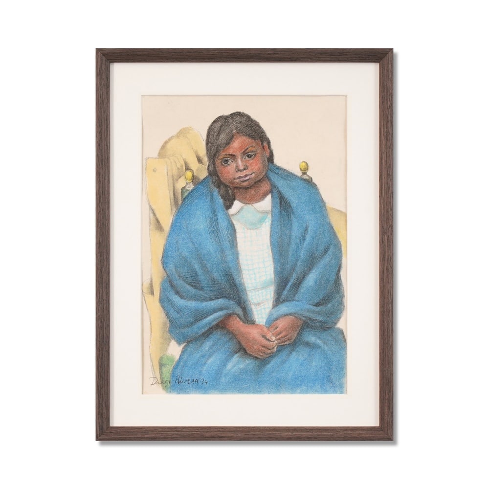 DIEGO RIVERA (1886-1957), CHARCOAL ON PAPER: Signed (lower left) Image Dimensions: 17 7/8 x 12 3/8 in (45.5 x 31.5 cm) Framed Dimensions: 22 7/8 x 17 3/8 in (58 x 44 cm) This painting comes with COA. Diego Rivera stands among the most significan