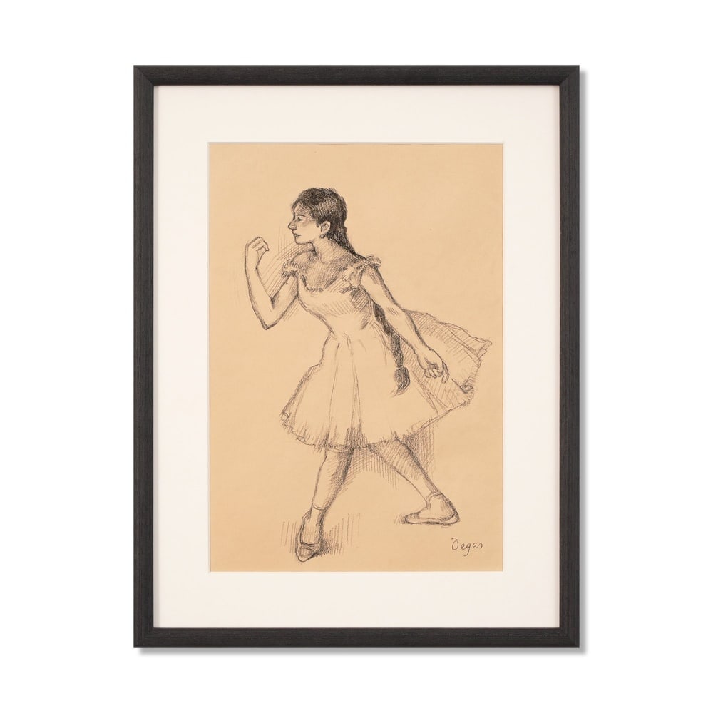 EDGAR DEGAS (1834-1917), CHARCOAL ON PAPER: Signed (lower right) Image Dimensions: 14 7/8 x 10 3/8 in (37.8 x 26.5 cm) Framed Dimensions: 15 1/4 x 19 7/8 in (38.5 x 50.5 cm) This painting comes with COA. "Danseuse marchante" (1872) is a