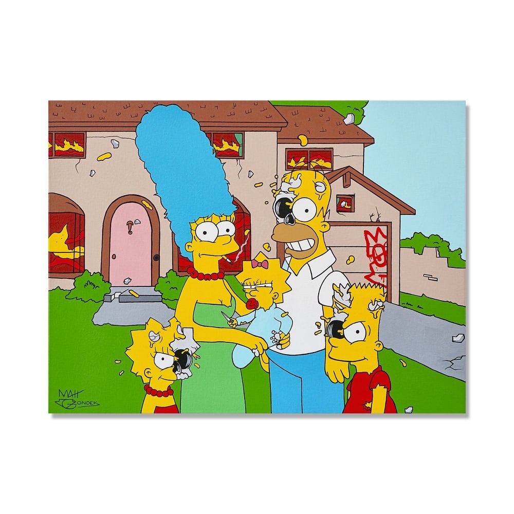 MATT GONDEK (B.1982), ACRYLIC ON CANVAS: Signed (lower left) Image Dimensions: 23 5/8 x 31 1/2 in (60 x 80 cm) This painting comes with COA. Matt Gondek is a contemporary American artist known for his distinctive "deconstructed pop"