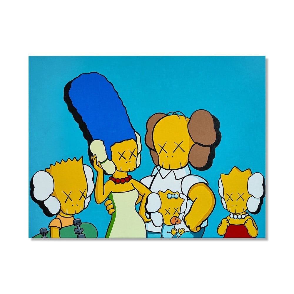 KAWS (B.1974), ACRYLIC ON CANVAS: Signed (verso) Image Dimensions: 28 3/4 x 37 3/8 in (73 x 95 cm) This painting comes with COA. KAWS is one of the most influential contemporary artists to successfully merge fine art, street