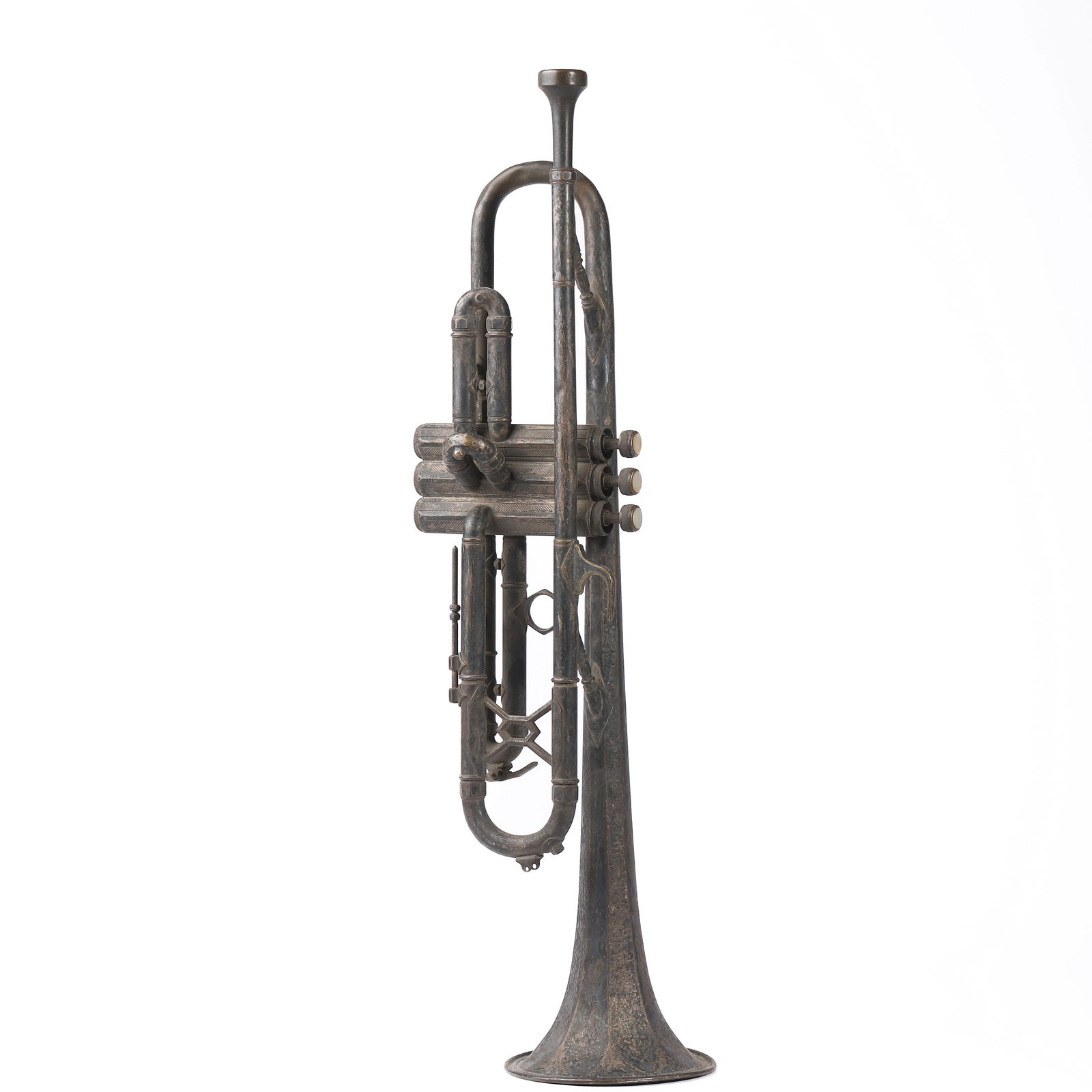 AN ANTIQUE BRASS TRUMPET, 19TH CENTURY (1 of 8)