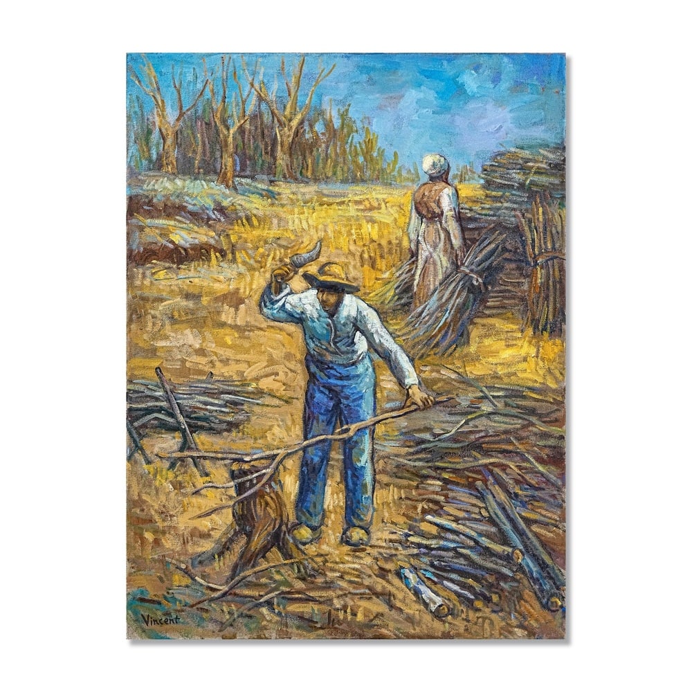 VINCENT VAN GOGH (1853-1890), OIL ON CANVAS: Signed (lower left) Image Dimensions: 29 7/8 x 22 1/2 in (76 x 57 cm) This painting comes with COA. Vincent van Gogh's Le Bûcheron belongs to the period in which rural labor became one of the