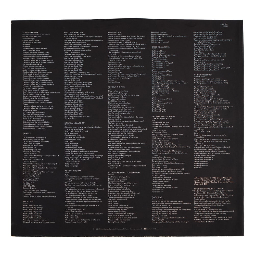 QUEEN SIGNED HOT SPACE LP - 4