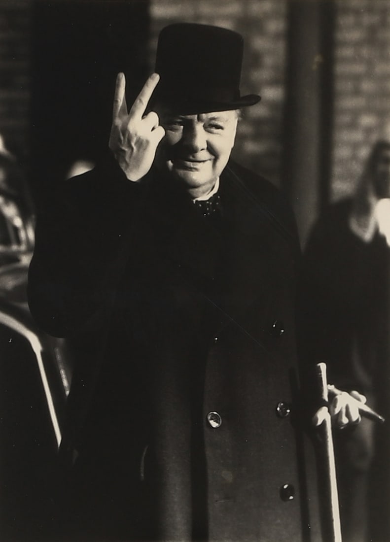 Yousuf Karsh (1908-2002)WINSTON CHURCHILL: Artist YOUSUF KARSH (1908–2002) Title WINSTON CHURCHILL Medium Gelatin silver photograph, mounted on boardSignature: Signed in black ink on the lower left Dimensions Photograph: 7 9/16 × 10 7/16