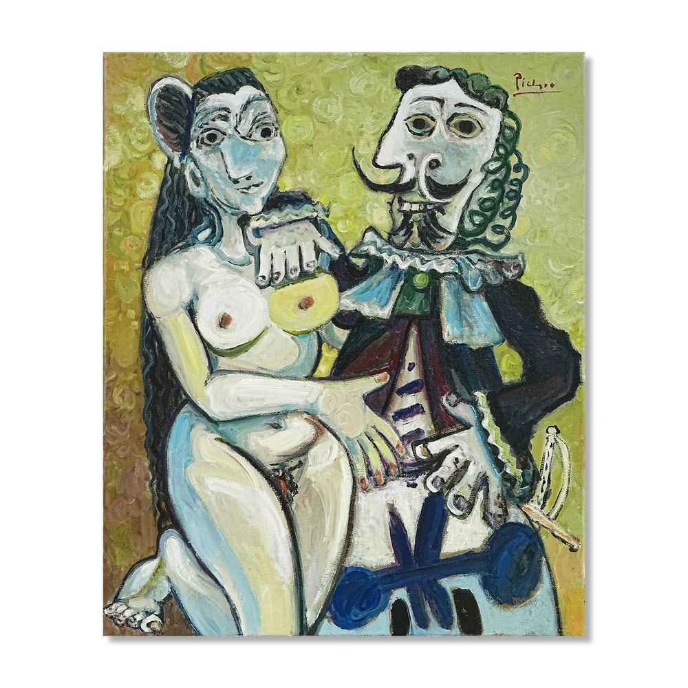 PABLO PICASSO (1881-1973), OIL ON CANVAS: Signed (lower right) Image Dimensions: 29 x 23 3/4 in (73.6 x 60.4 cm) This painting comes with COA. Pablo Picasso remains one of the most influential artists of the twentieth century, whose